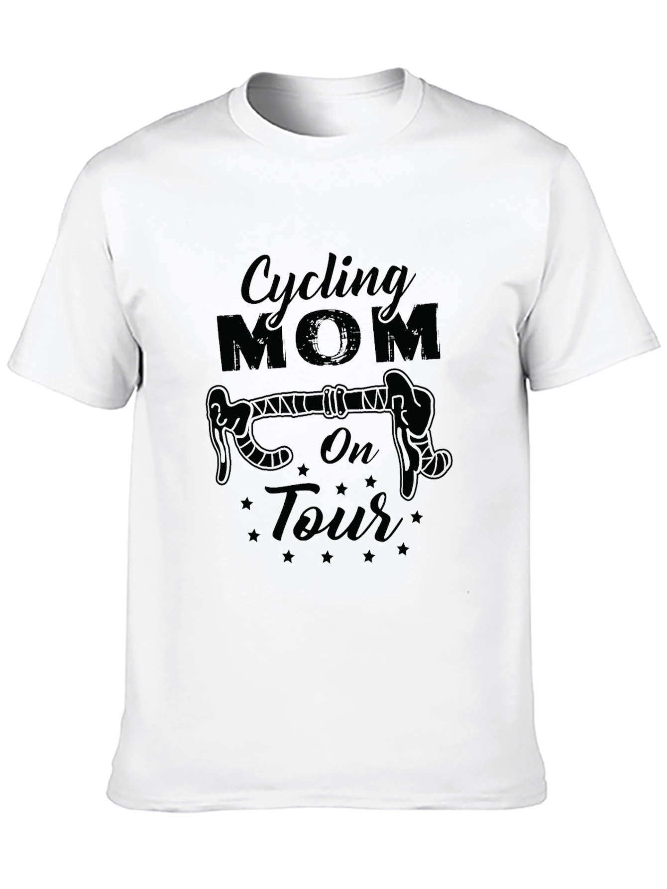 Black Cycling Mom On Tour Black T-Shirt view 10