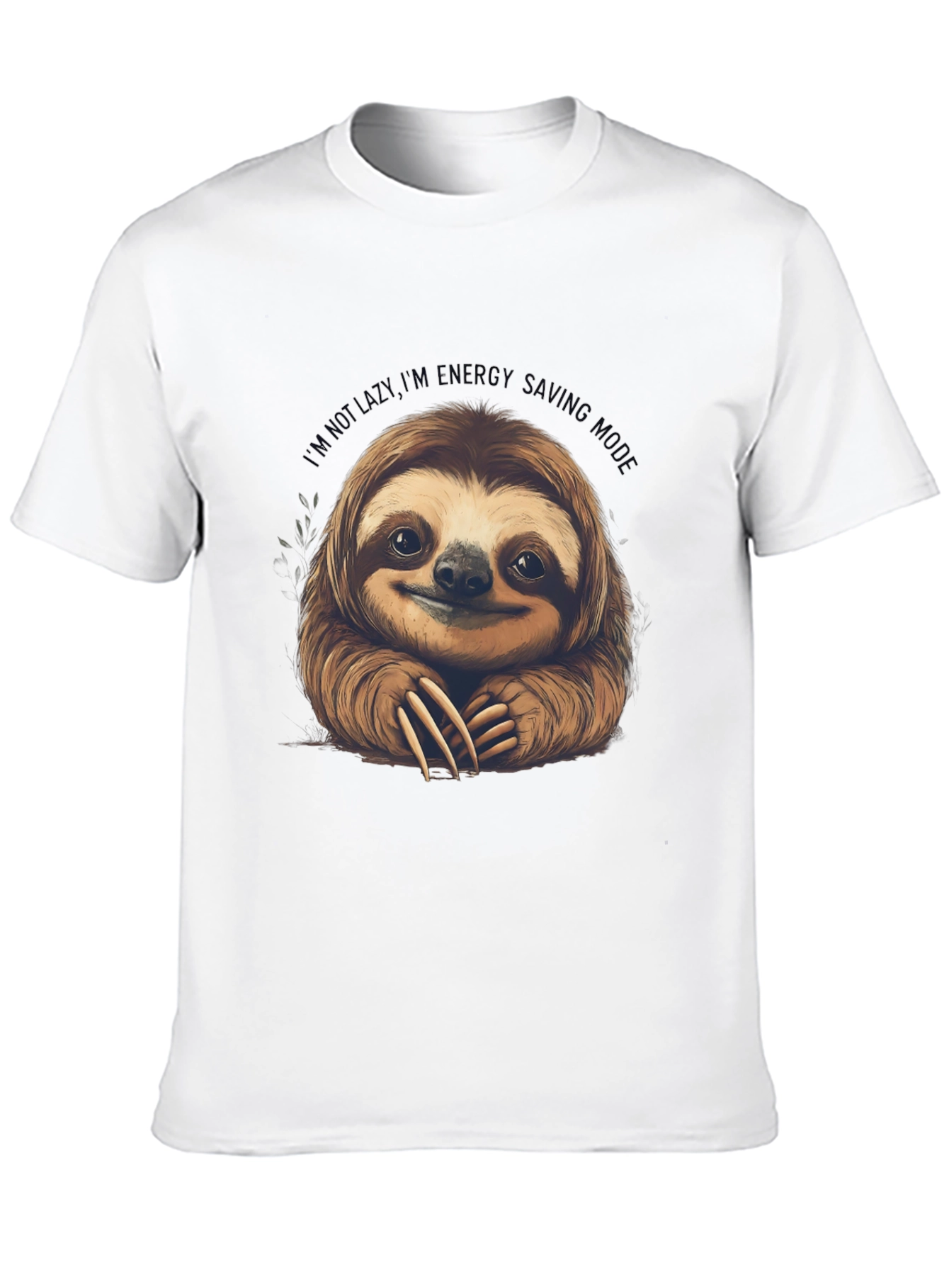 Black Sloth Energy Saving Mode Graphic Tee view 10