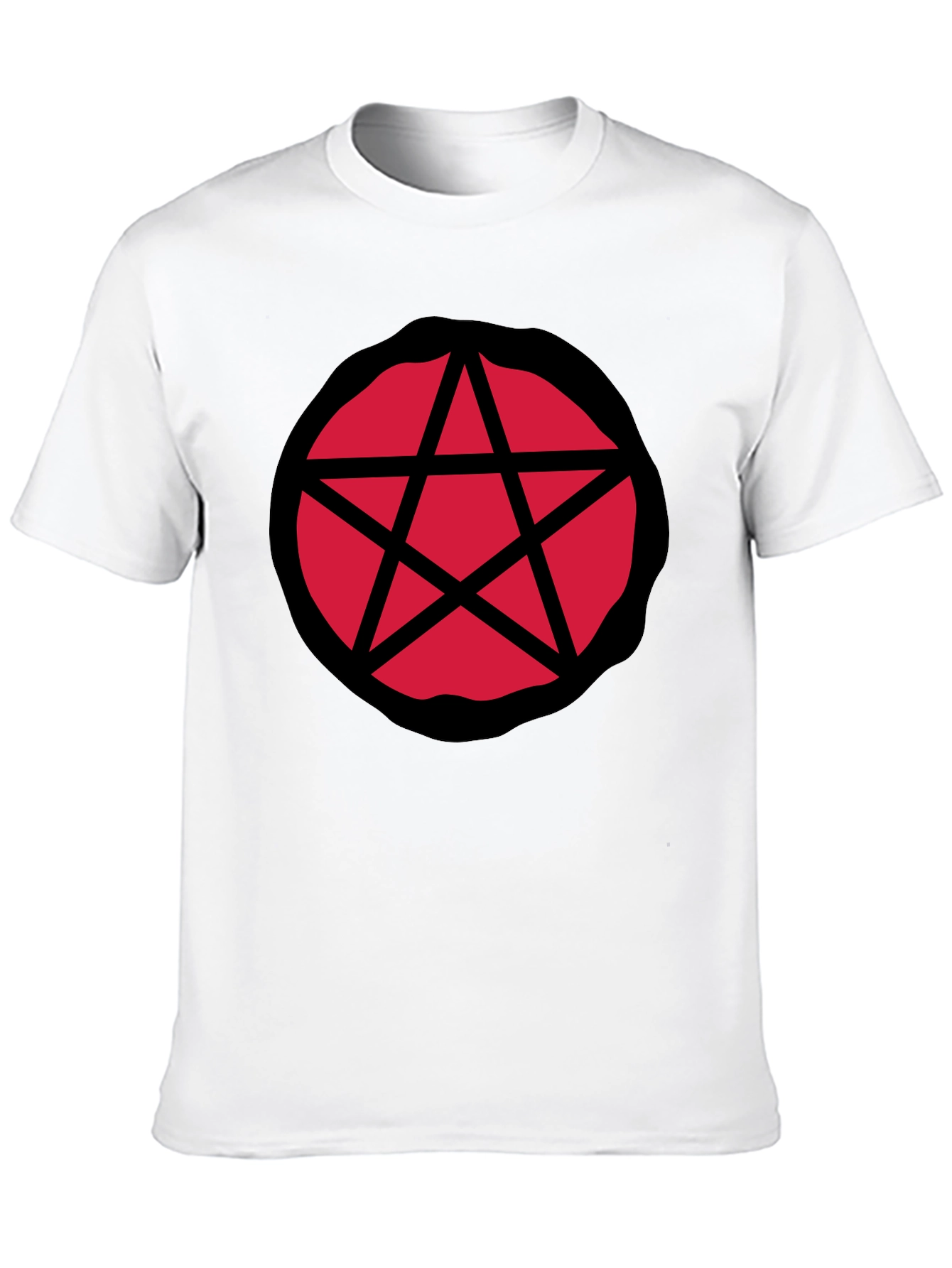 Black Red Pentagram Graphic Black T-Shirt view 10