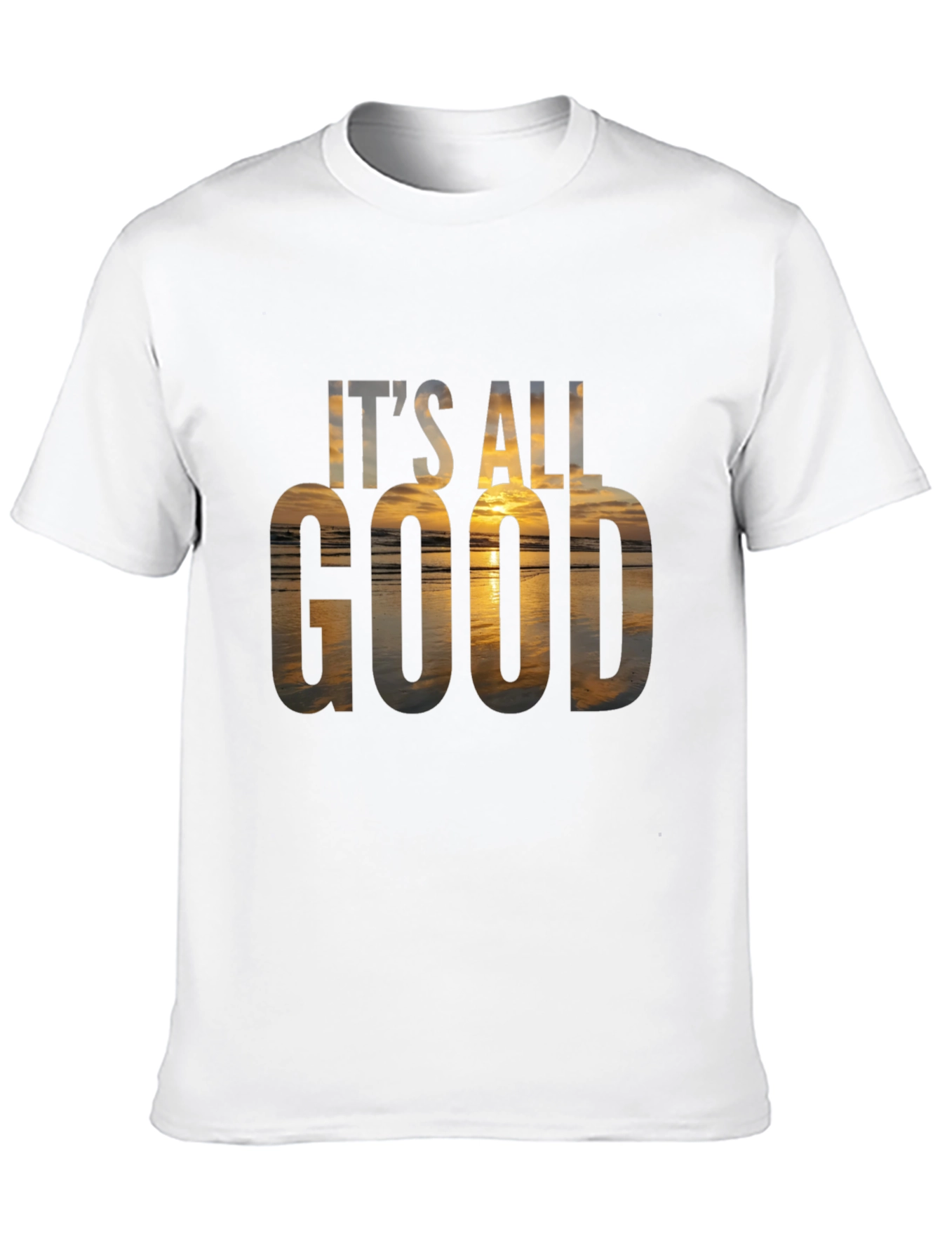 Black It's All Good Graphic Tee - Beach Sunset T-Shirt view 10