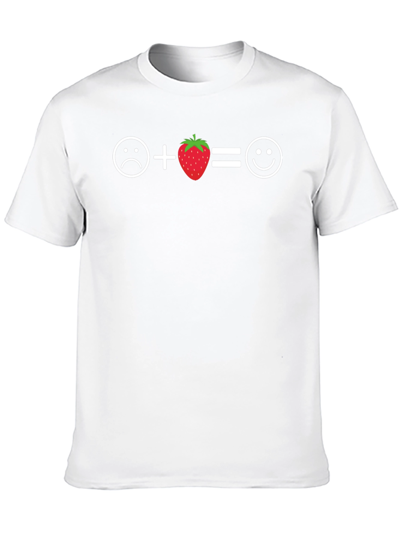 Black Sad Plus Strawberry Equals Happy T-Shirt view 10