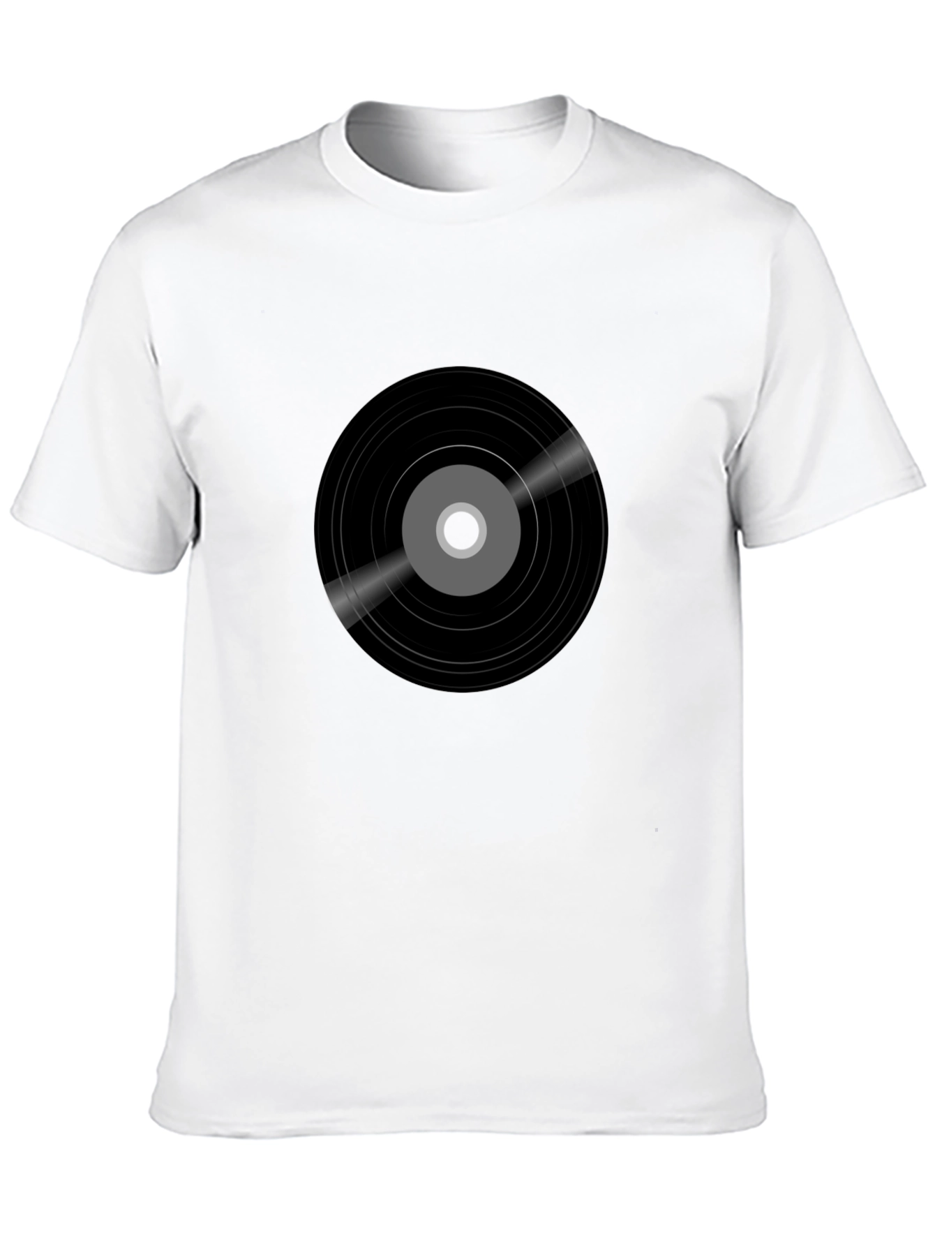 Black Retro Vinyl Record Graphic Tee - Black view 10