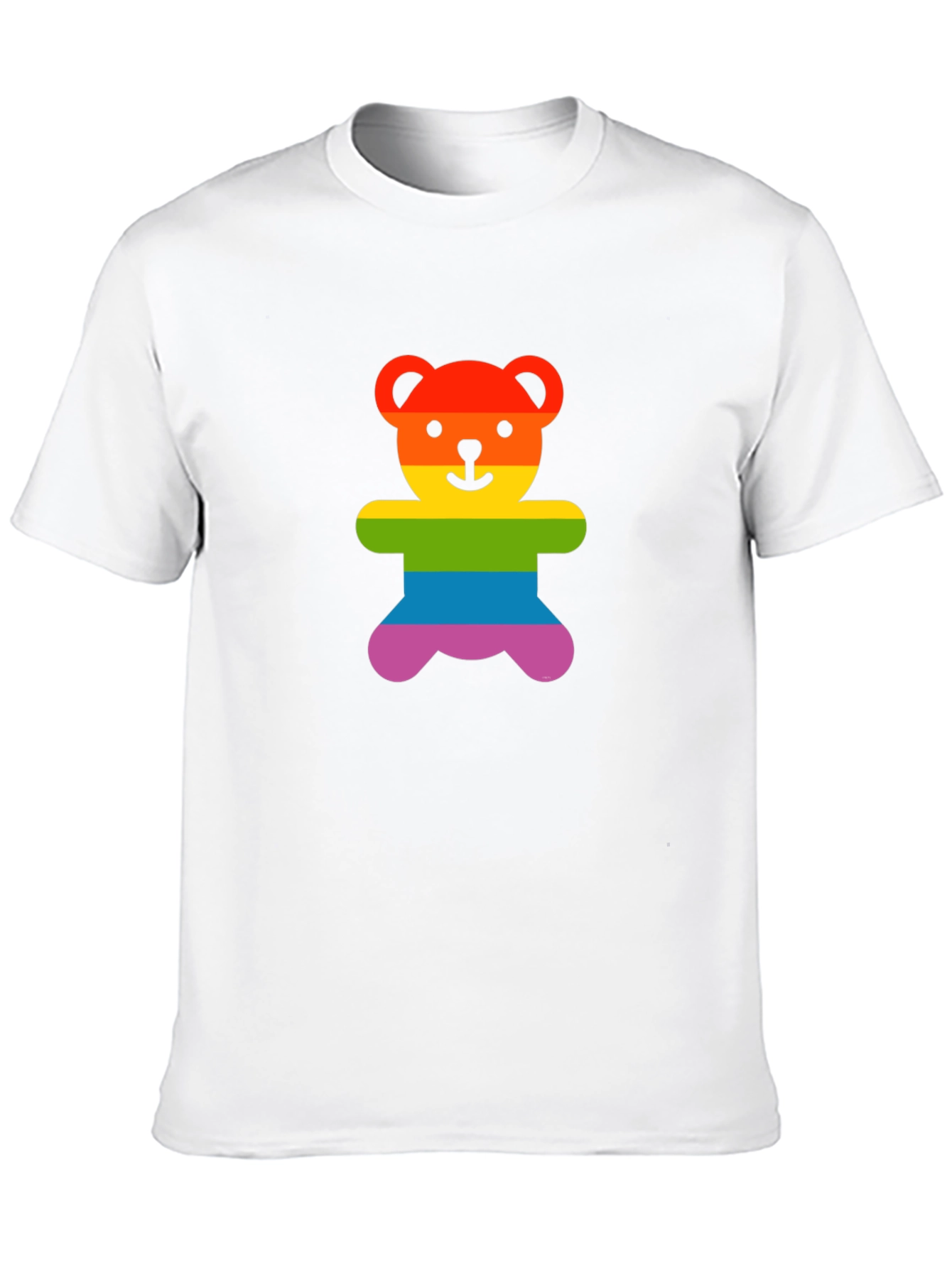 Black Rainbow Teddy Bear Graphic Tee - Pride Shirt view 10