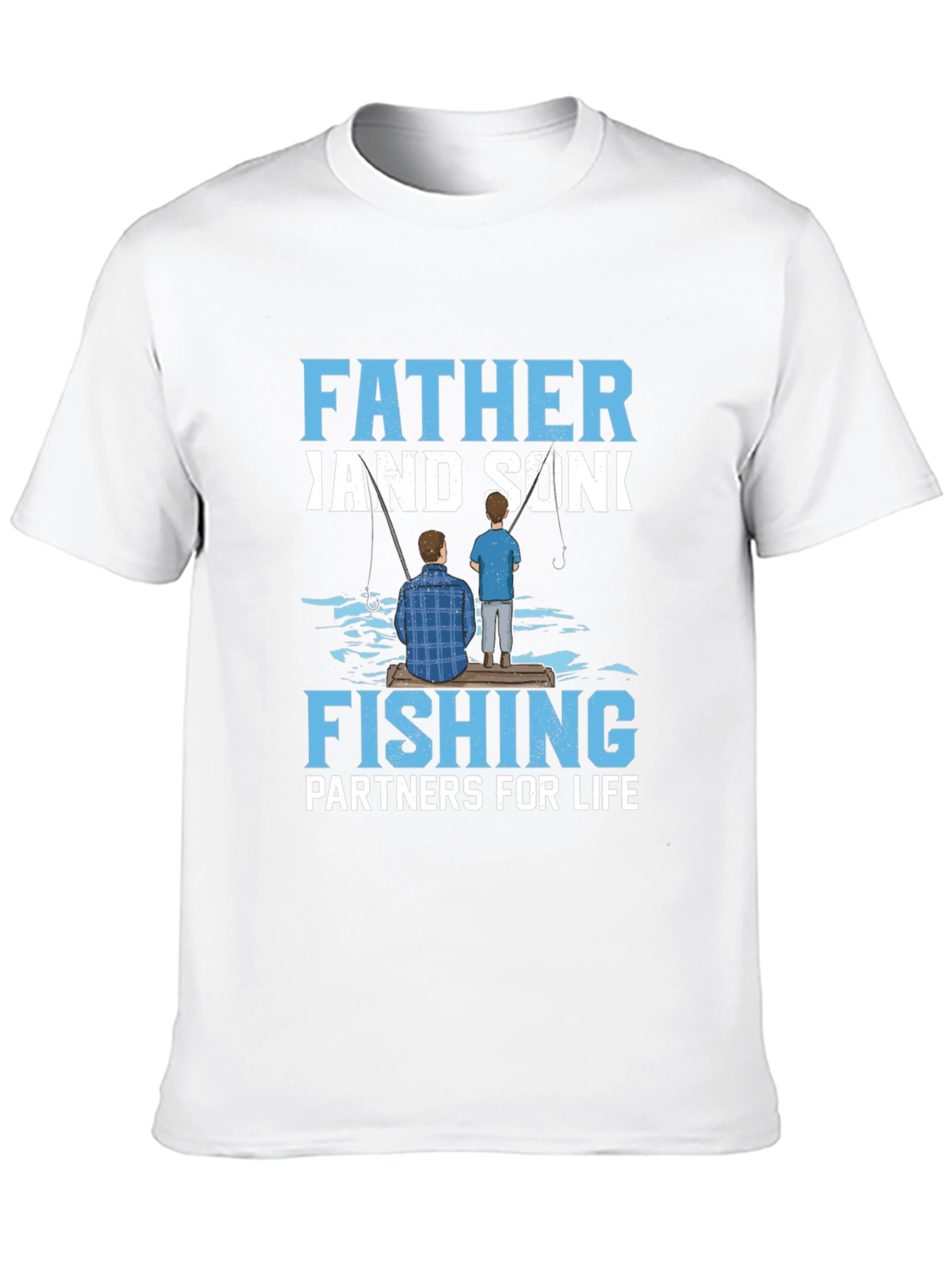 Black Father and Son Fishing Partners T-Shirt view 10