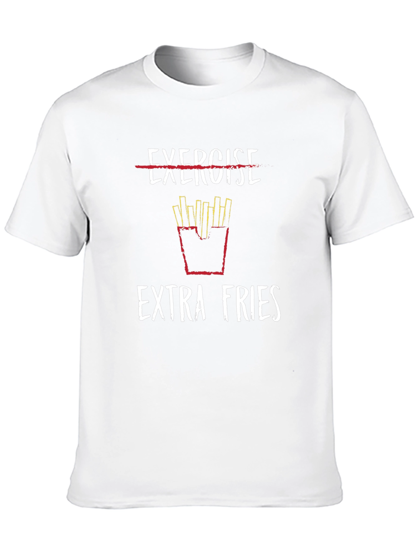 Black Extra Fries Graphic Tee - Funny Foodie T-Shirt view 10