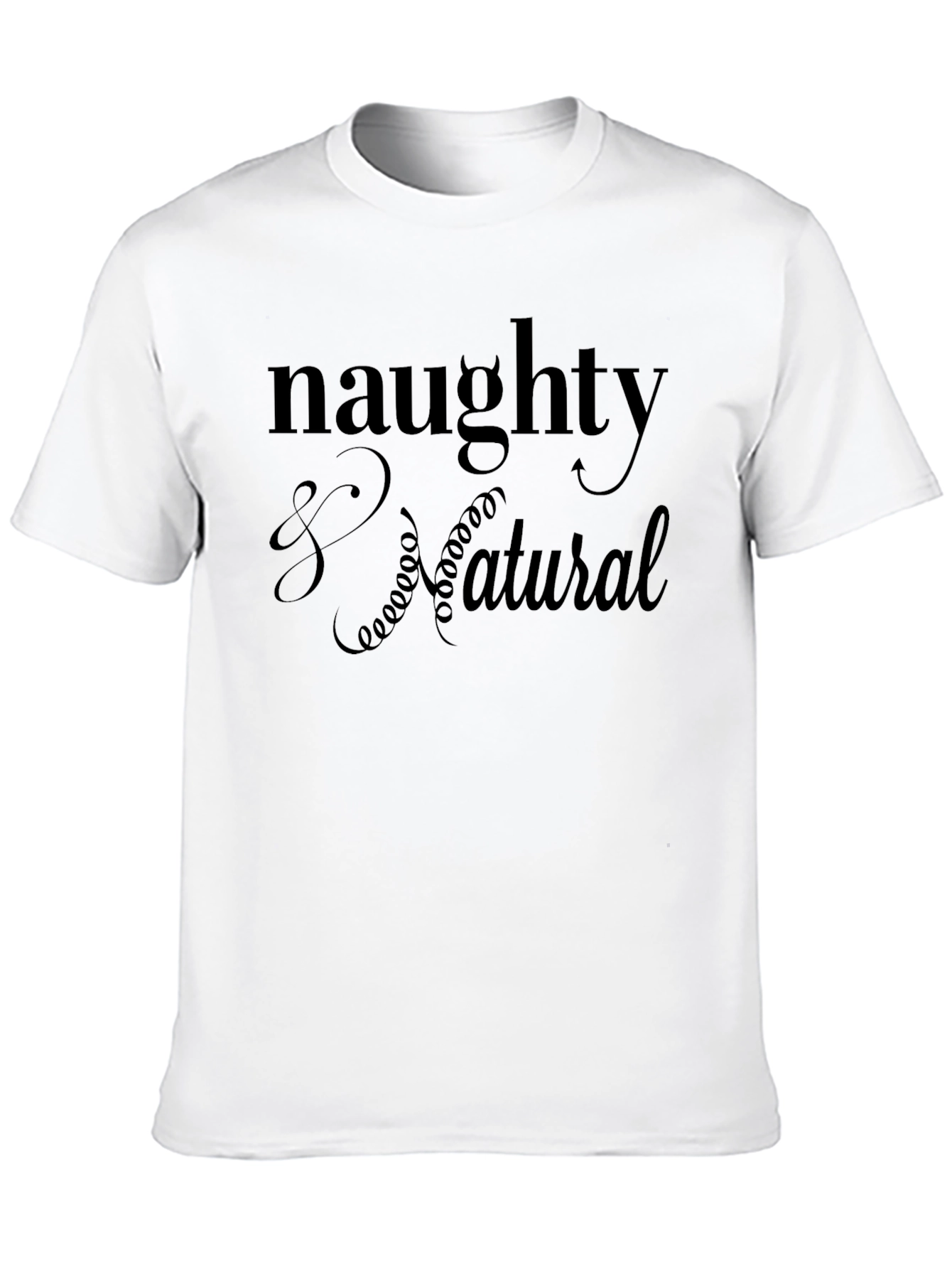 Black Naughty & Natural Graphic Black T-Shirt view 10