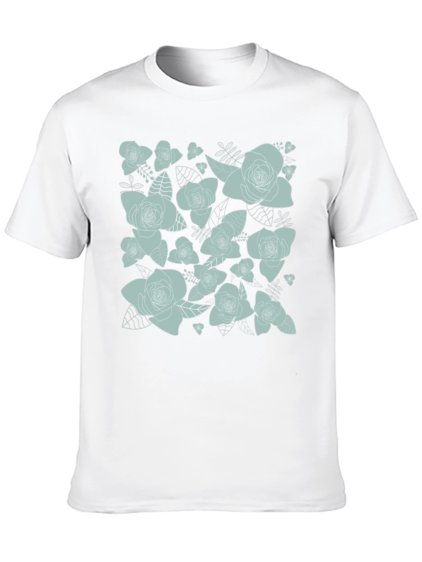 Black Floral Rose Print T-Shirt - Black view 10