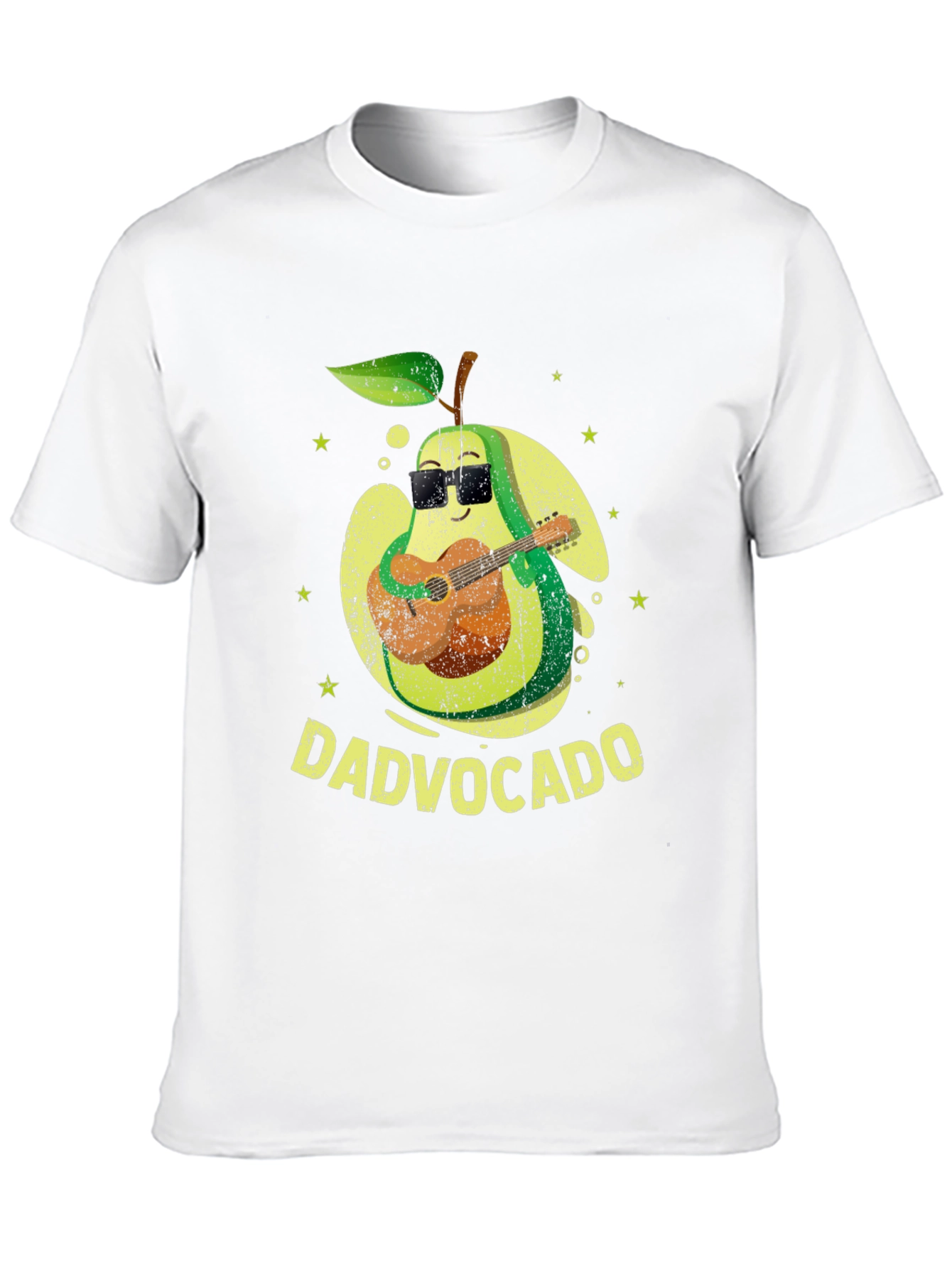 Black Dad-vocado T-Shirt: Avocado Playing Guitar - Fathers Day Tee view 10