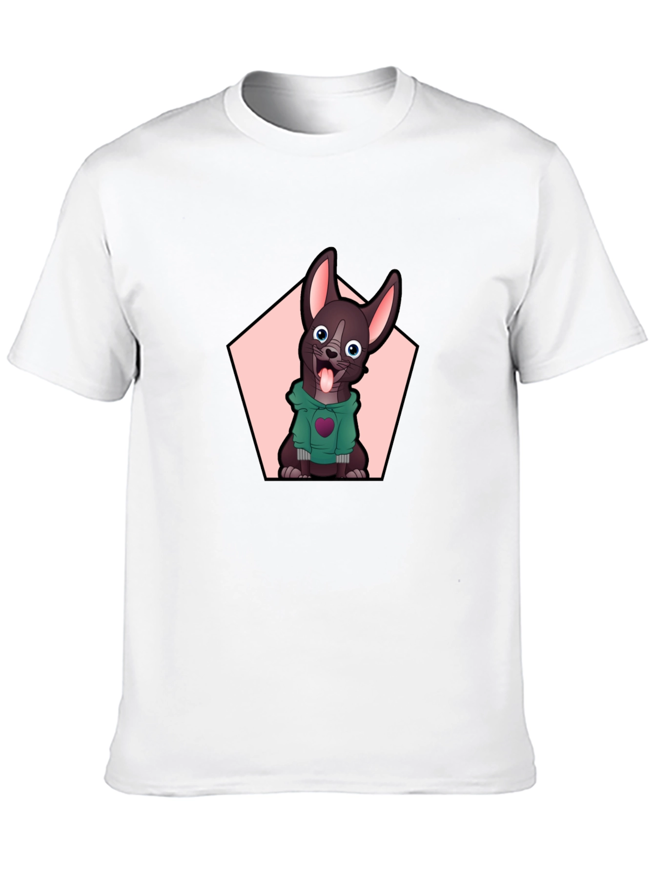 Black Cartoon Dog Graphic Tee - Black Cotton Blend view 10