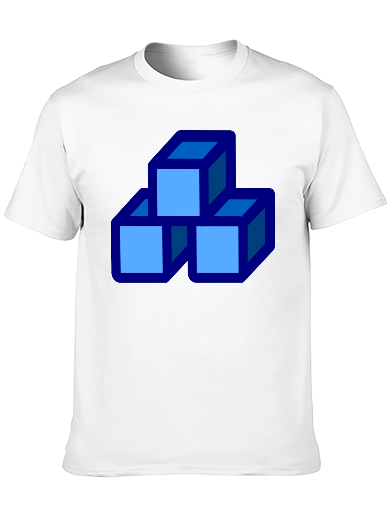 Black Geometric Cube Stack Graphic Tee - Modern Casual Shirt view 10