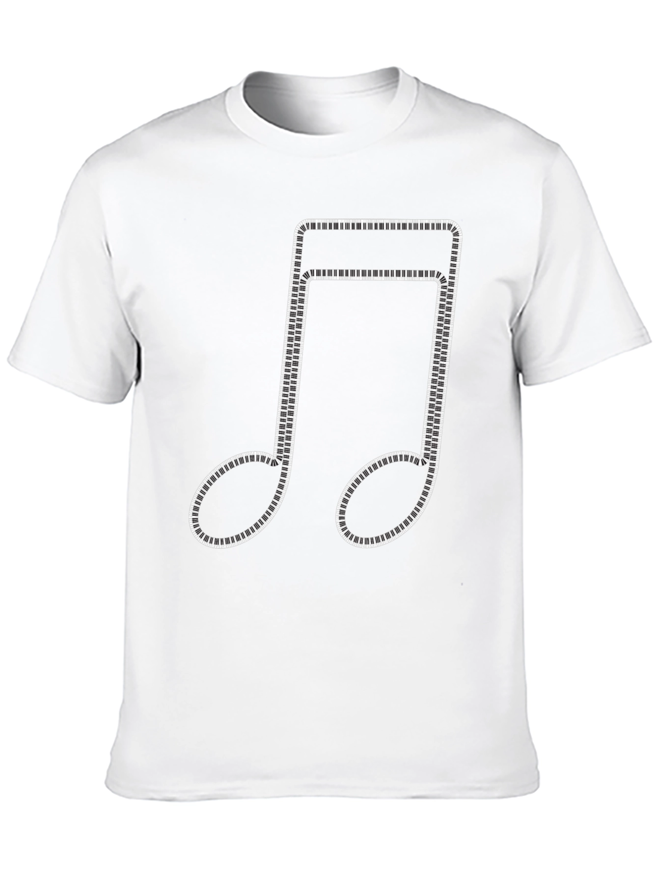 Black Musical Note Piano Keys Black T-Shirt view 10