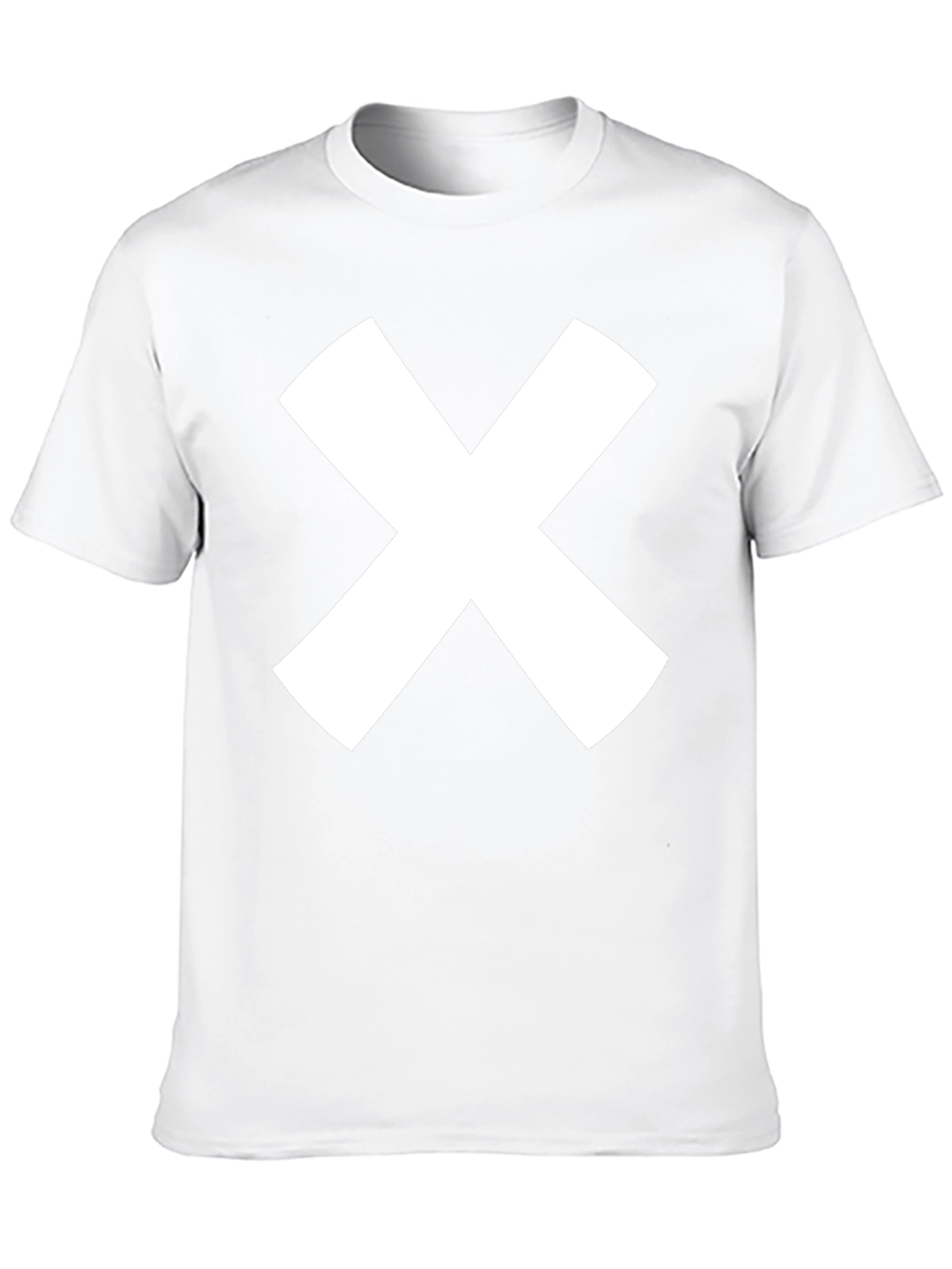 Black Bold White X Graphic Black T-Shirt - Modern Casual Style view 10