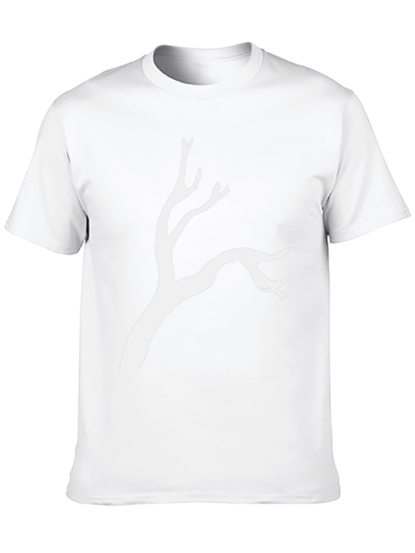 Black Minimalist Tree Branch Graphic Tee - Black Cotton view 10