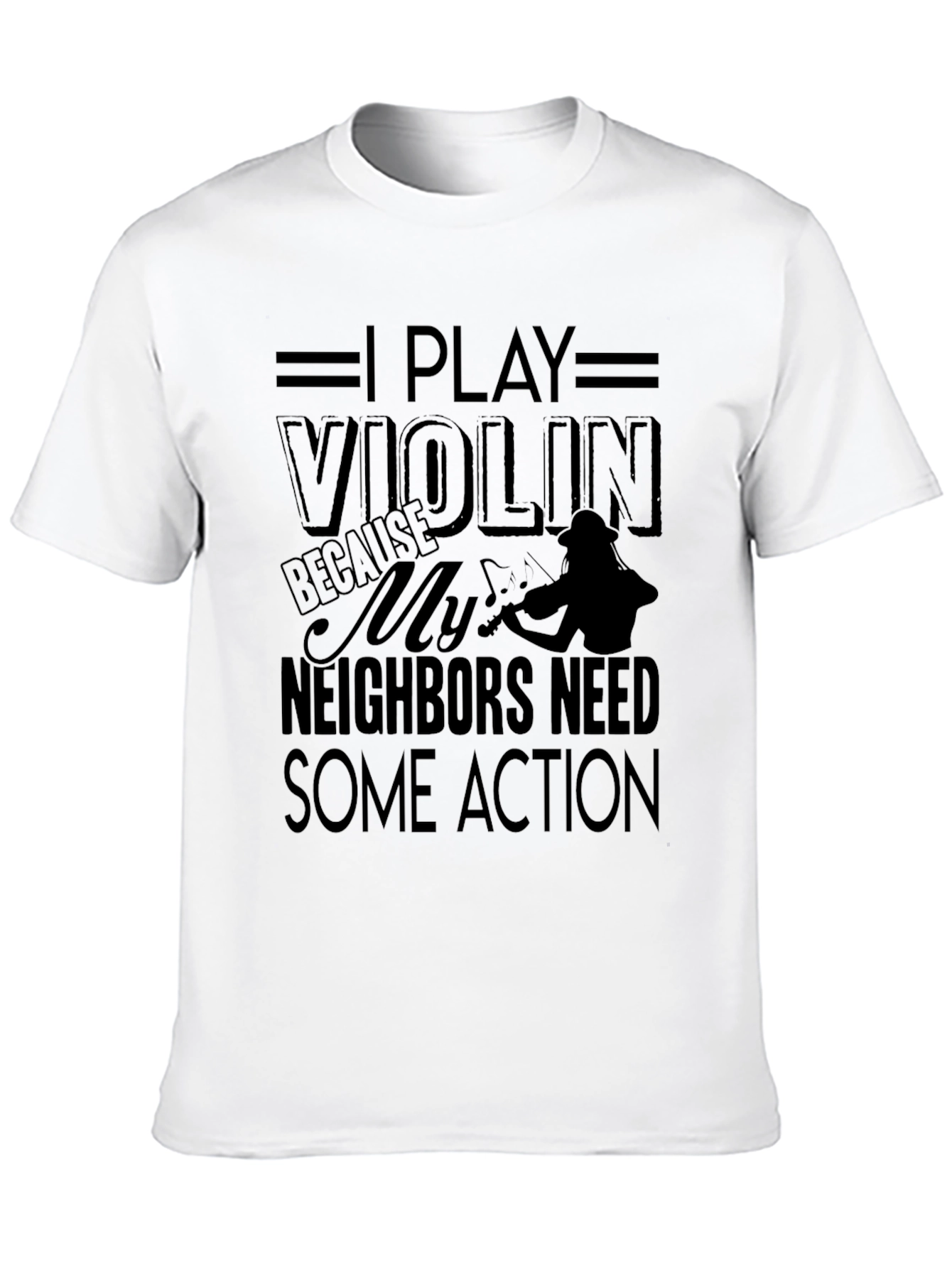 Black I Play Violin Black Graphic T-Shirt Musician Tee view 10
