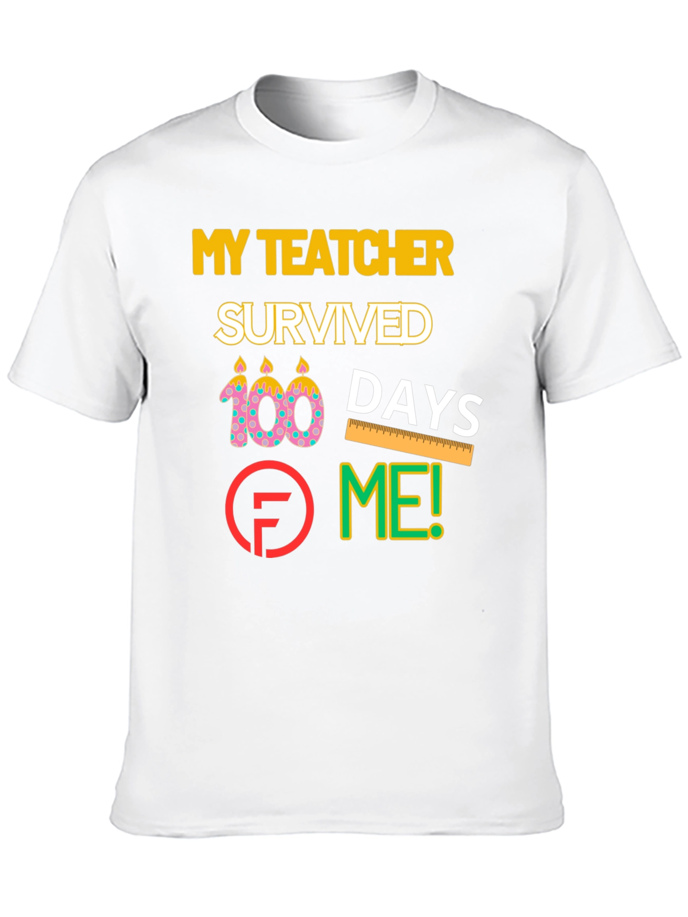 Black My Teacher Survived 100 Days Graphic T-Shirt view 10