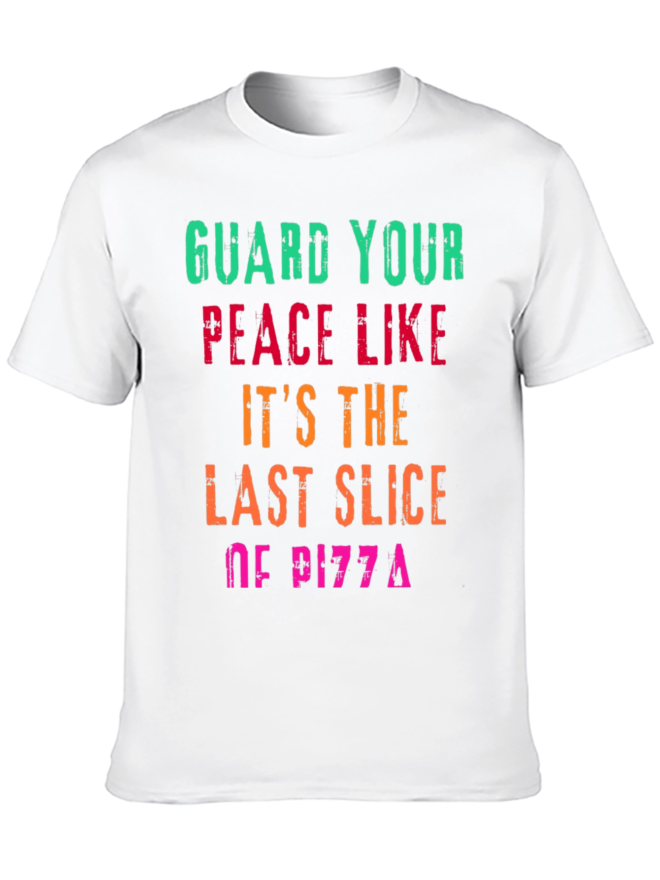 Black Guard Your Peace Pizza T-Shirt - Funny Graphic Tee view 10