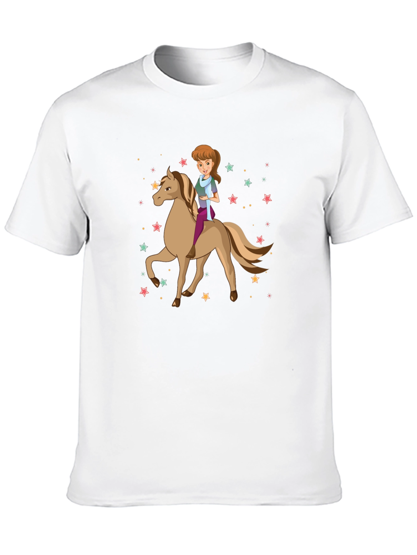 Black Girl Riding Horse Stars T-Shirt view 10