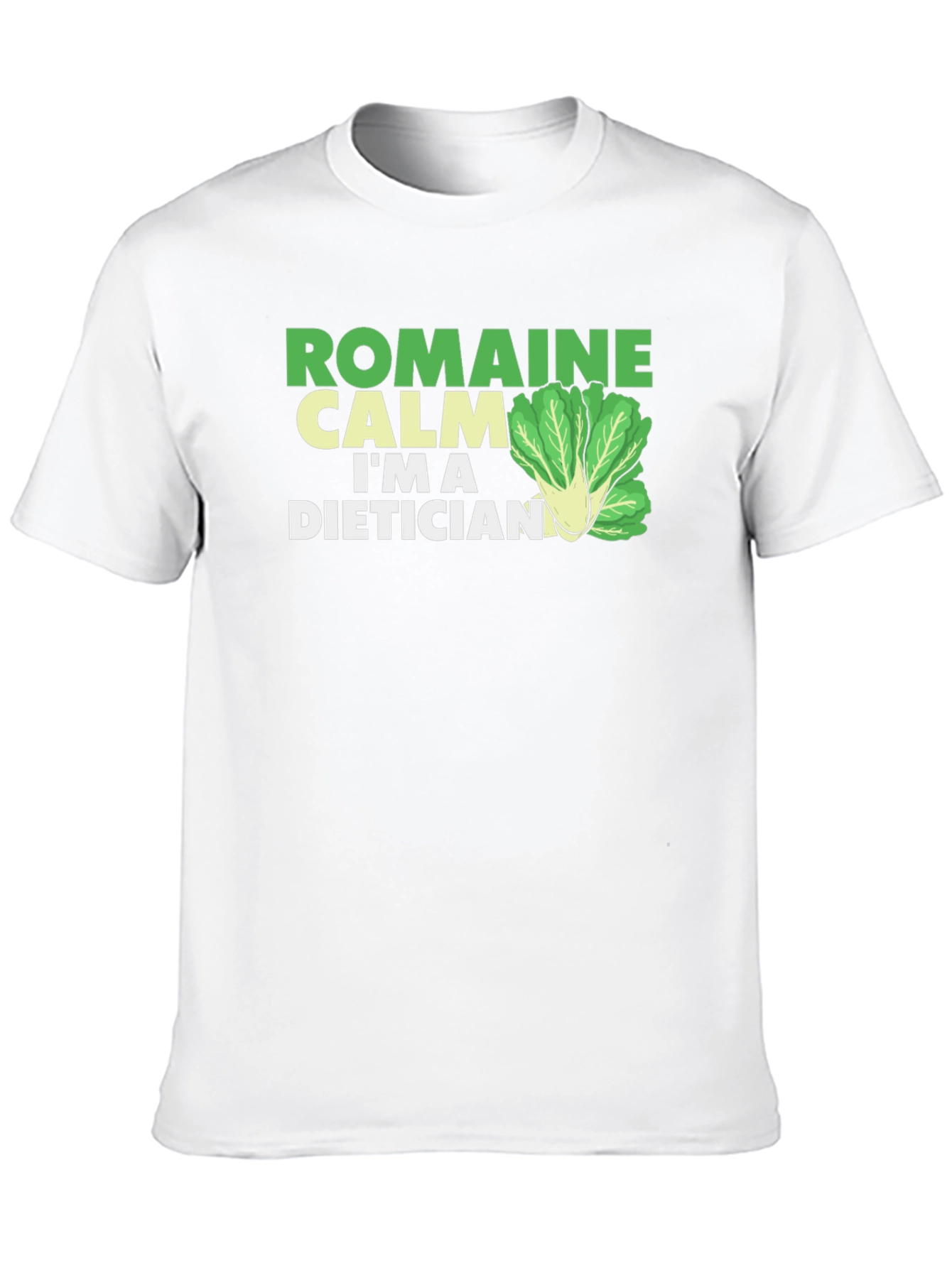 Black Romaine Calm Dietician T-Shirt - Funny Health Food Tee view 10