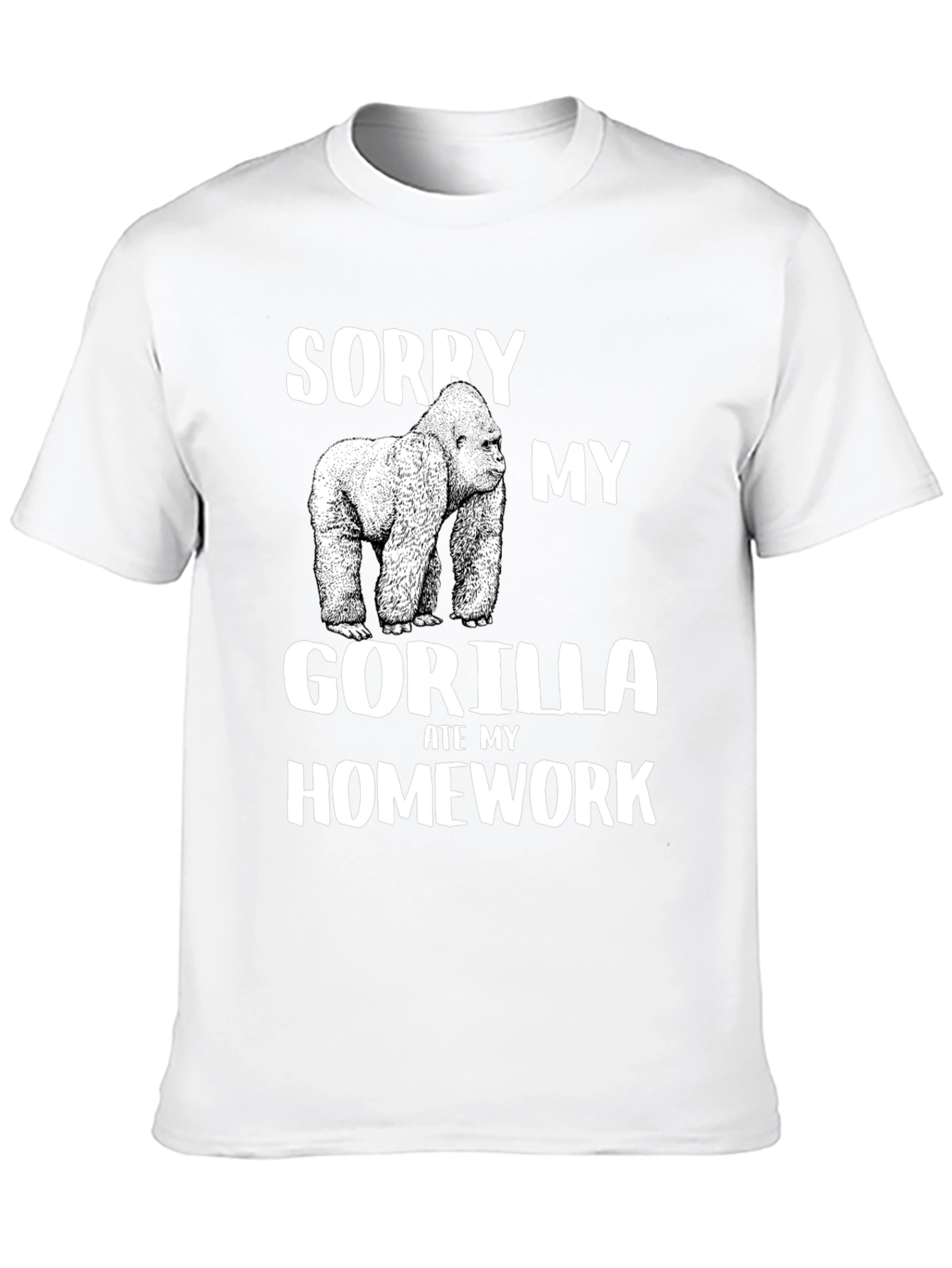 Black Sorry My Gorilla Ate My Homework T-Shirt view 10