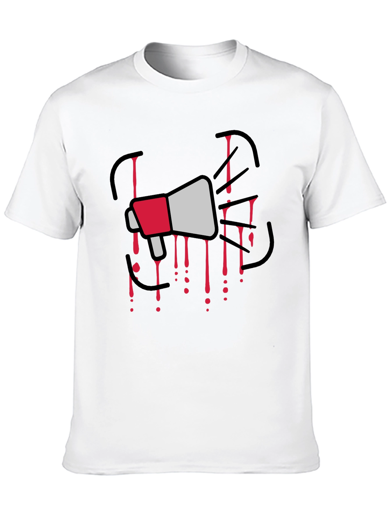 Black Megaphone Graphic Print Black T-Shirt view 10