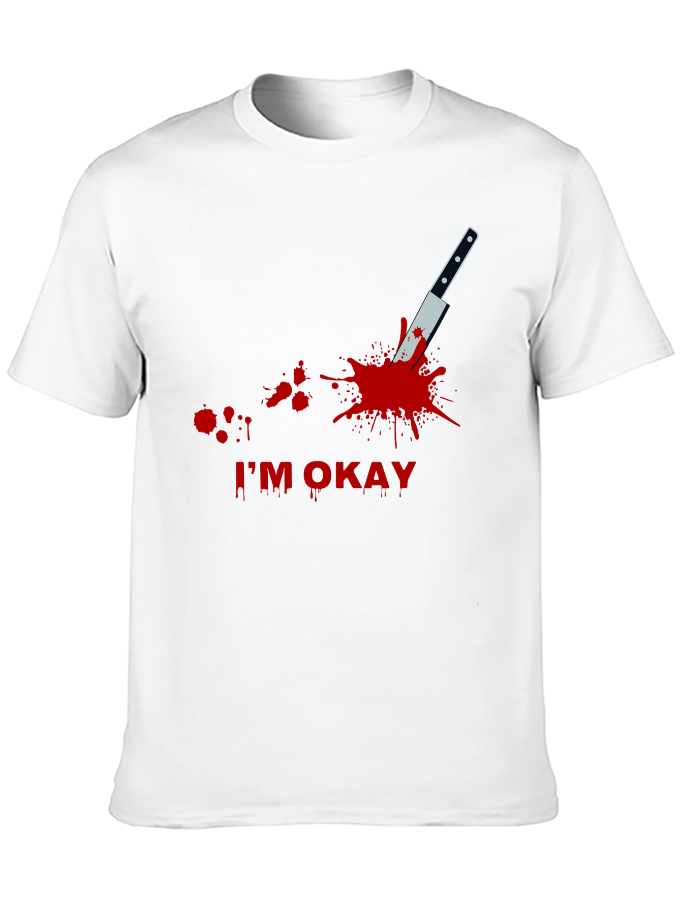 Black I'm Okay Funny T-Shirt view 10