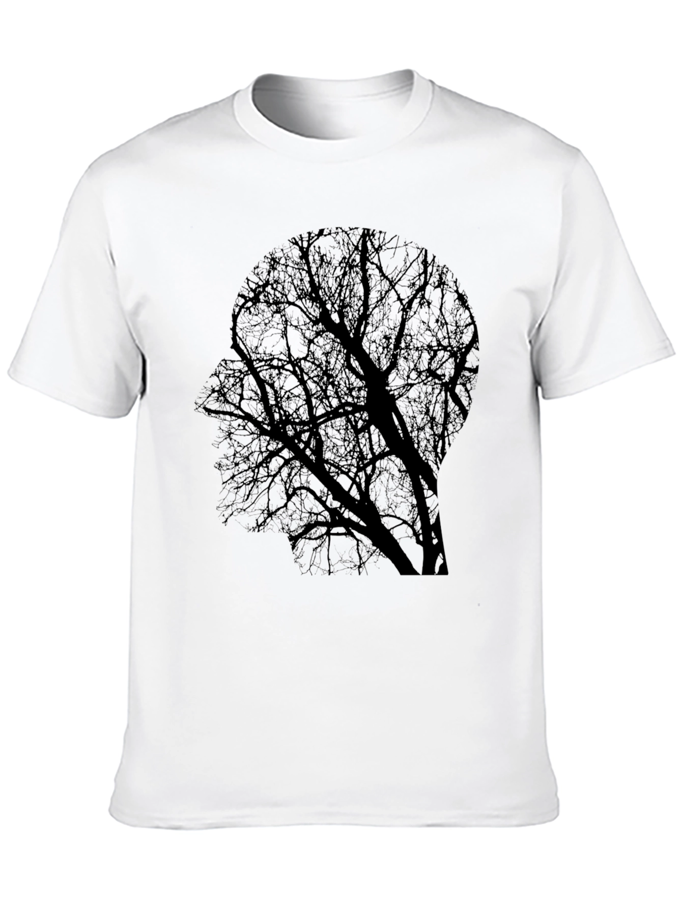 Black Silhouette Tree Graphic Tee - Black Cotton Blend view 10