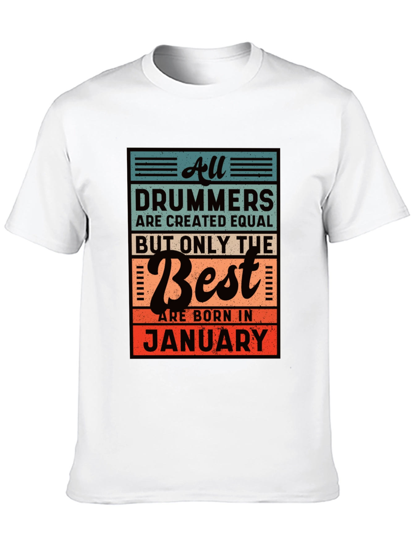Black Drummers Born in January Black T-Shirt view 10