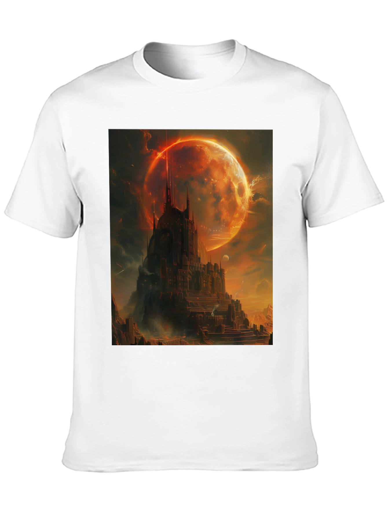 Black Fantasy Castle Graphic T-Shirt - Men's Black Tee view 10