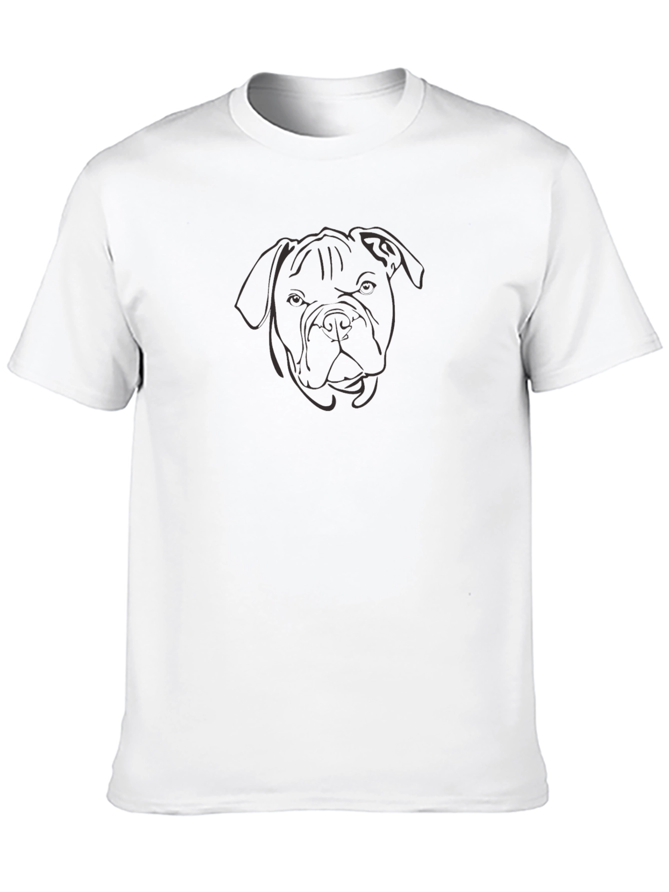 Black Dog Face Outline Graphic Tee - Casual Wear view 10