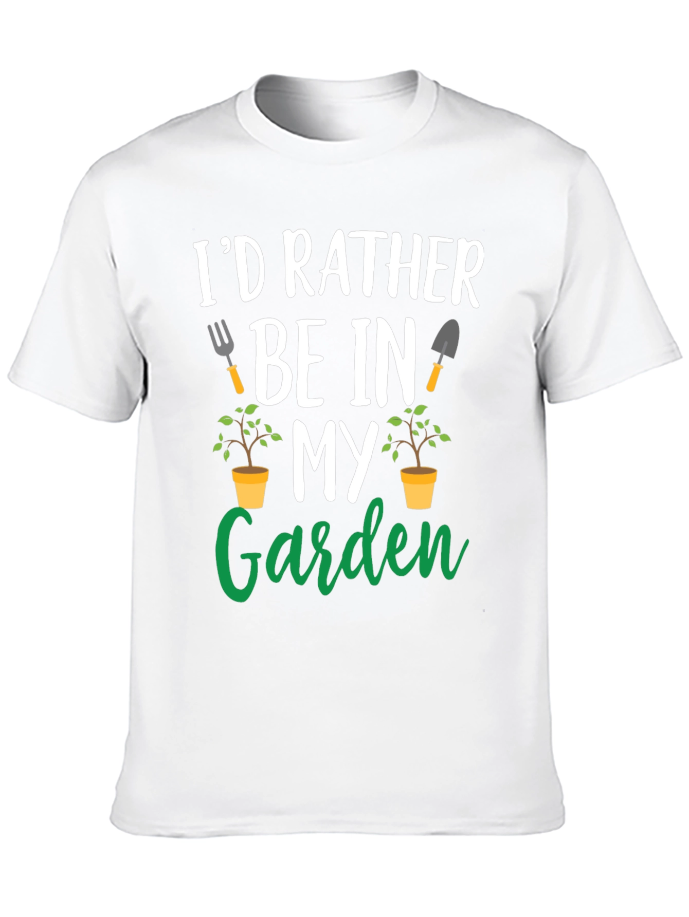Black Gardening T-Shirt: I'd Rather Be In My Garden view 10