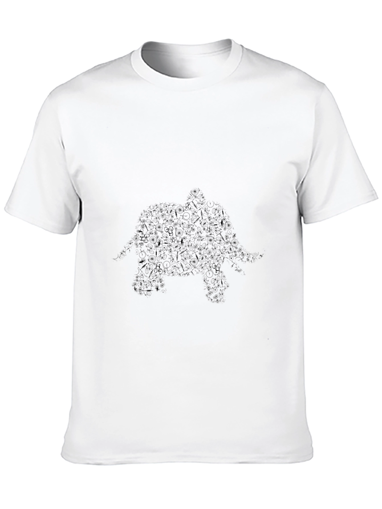 Black Abstract Silhouette Black T-Shirt view 10