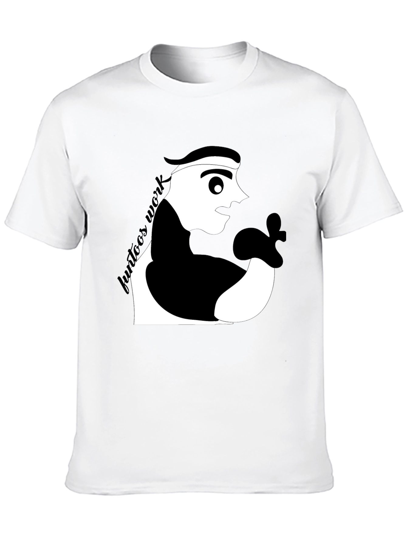 Black Cool Graphic Tee: Funtoon's Work Black T-Shirt view 10