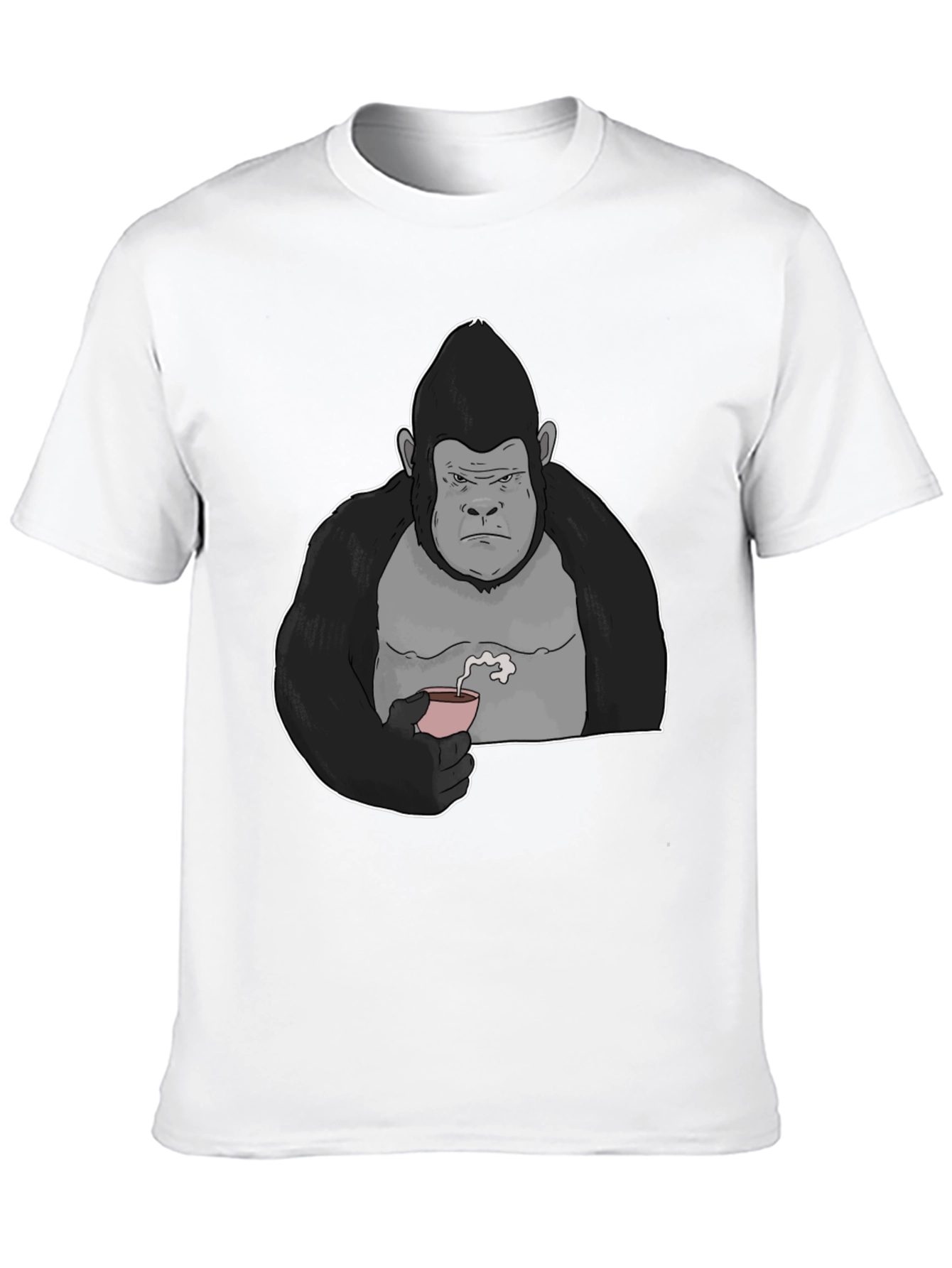 Black Gorilla Tea Sipping Graphic Tee - Black view 10