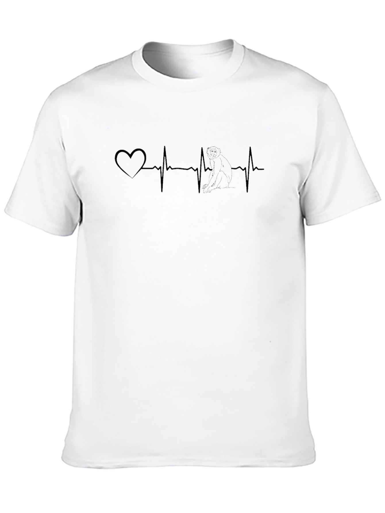 Black Heartbeat Dog Lover T-Shirt - Unisex Cotton Tee view 10
