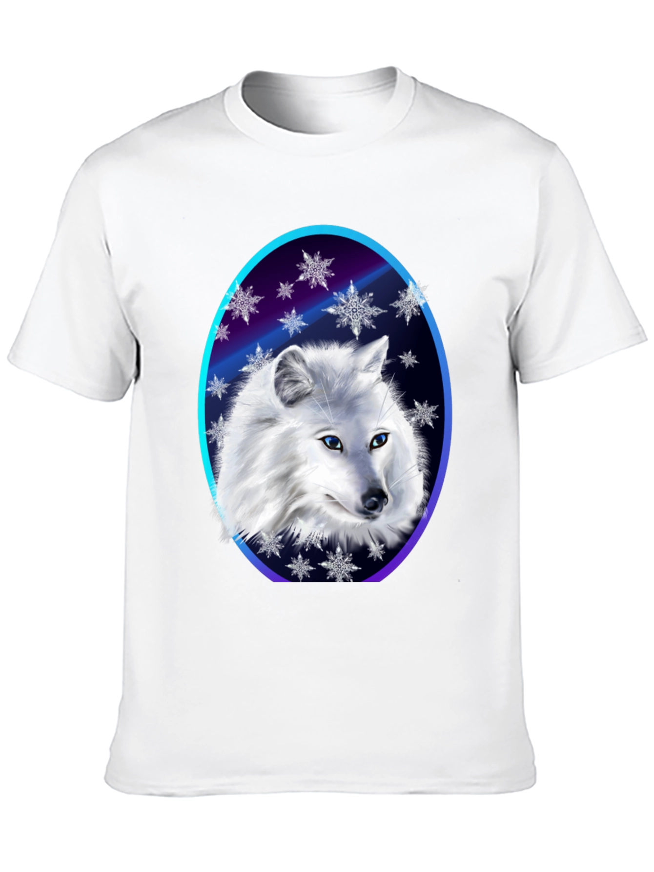 Black Arctic Fox Snowflake T-Shirt - Winter Apparel view 10