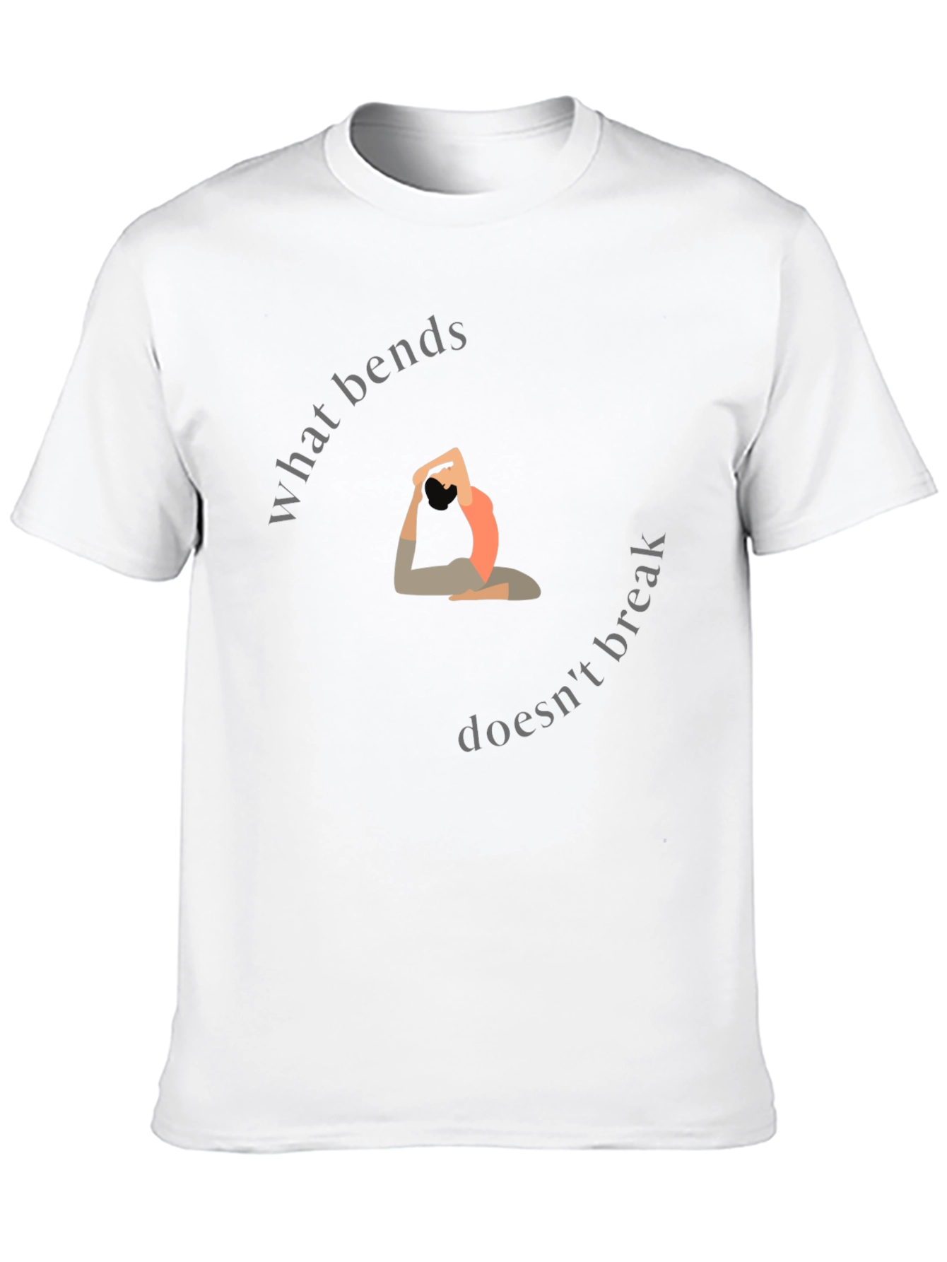 Black Yoga Pose T-Shirt - What Bends Doesn't Break view 10