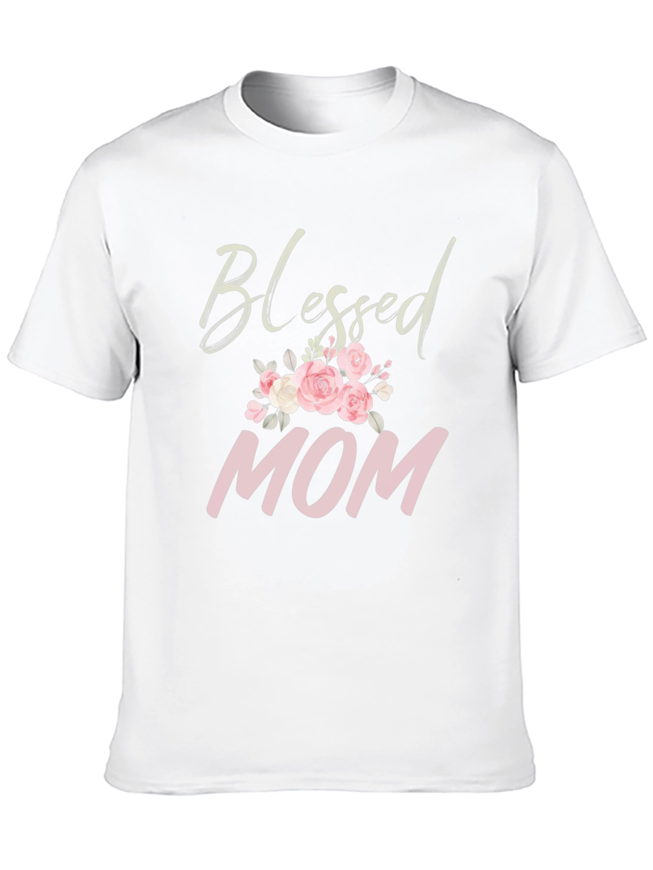 Black Blessed Mom Floral Graphic T-Shirt view 10
