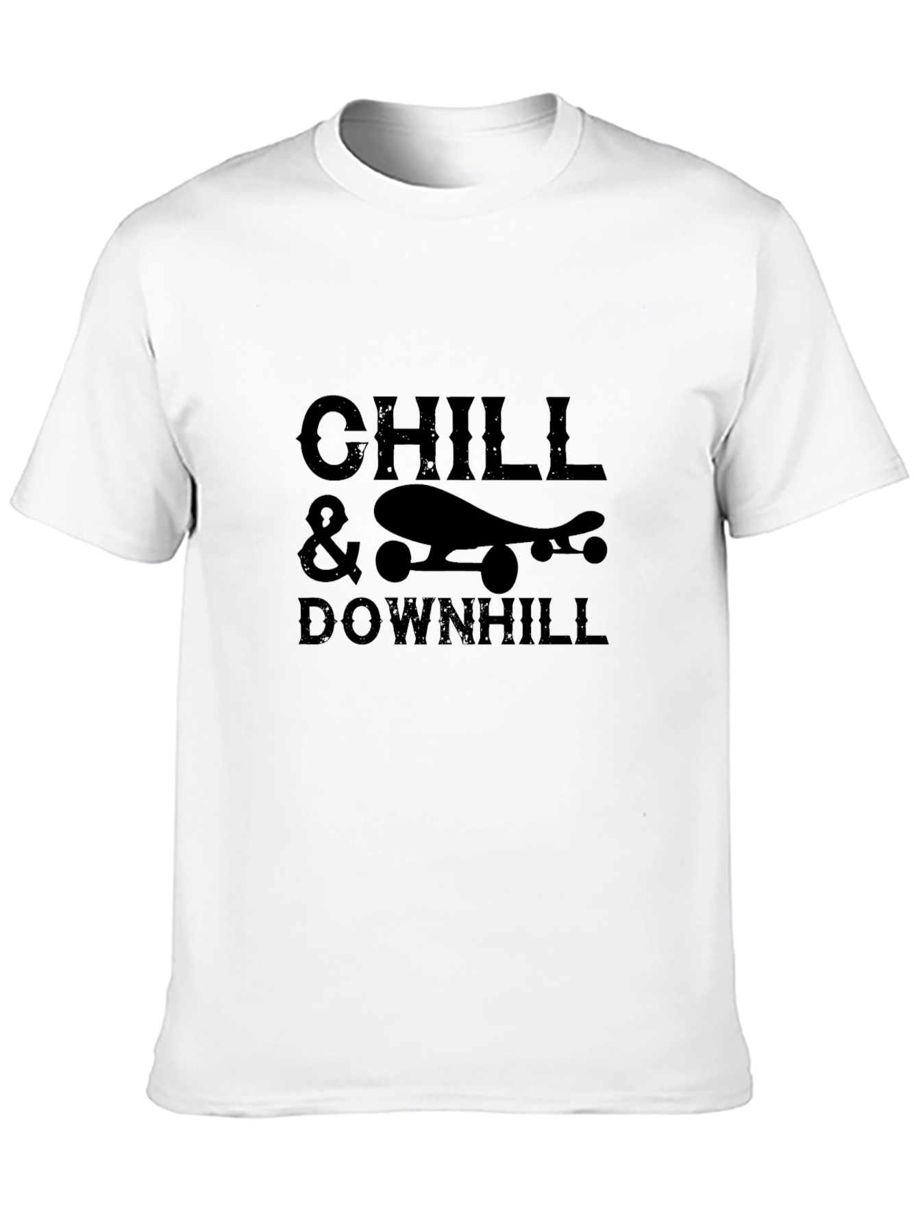 Black Chill & Downhill Skateboard Graphic Tee - Black view 10