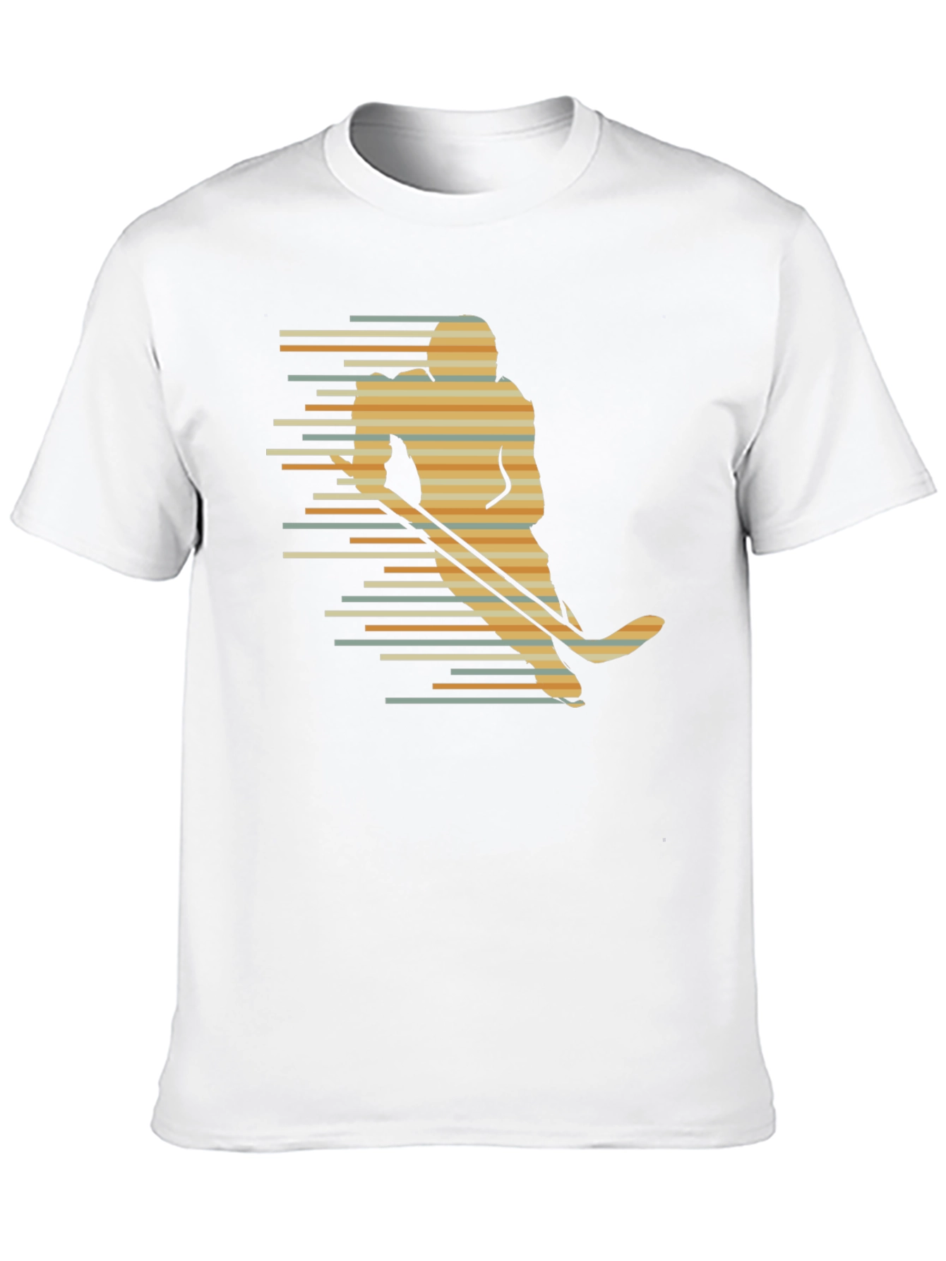 Black Retro Hockey Player Graphic Tee - Black view 10