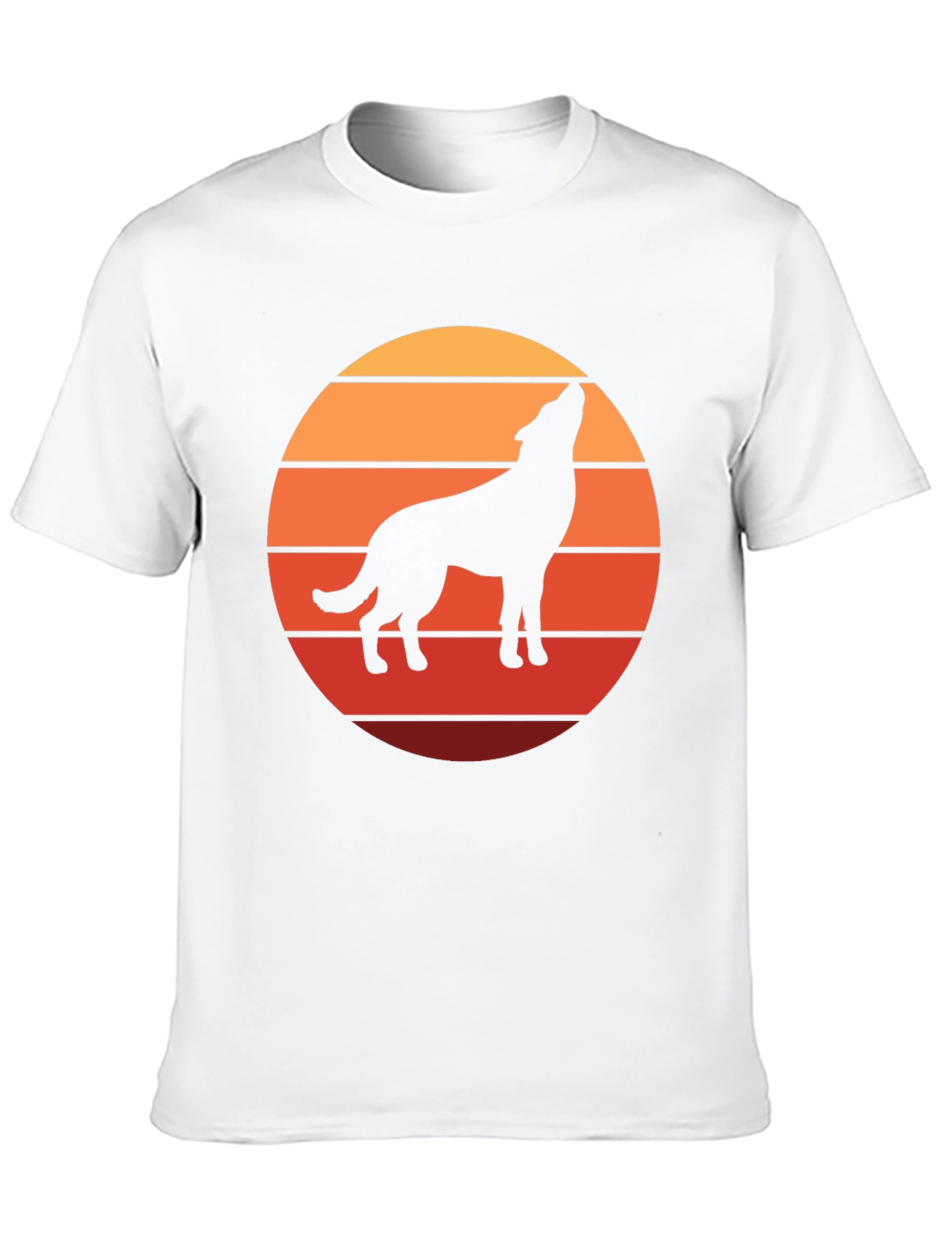 Black Wolf Silhouette Sunset Graphic Tee - Black view 10