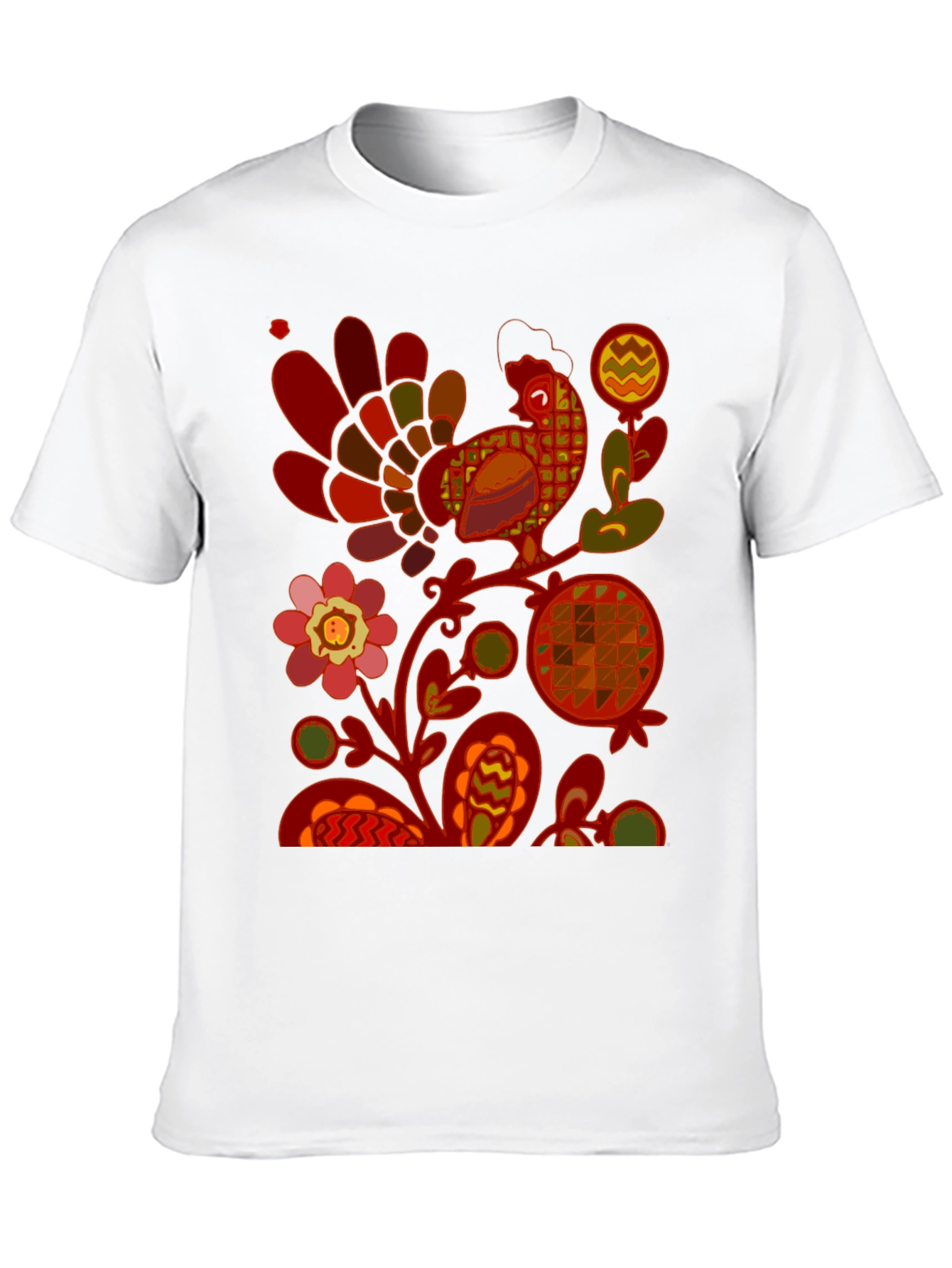 Retro Rooster Graphic Tee - Black Cotton Blend - 10