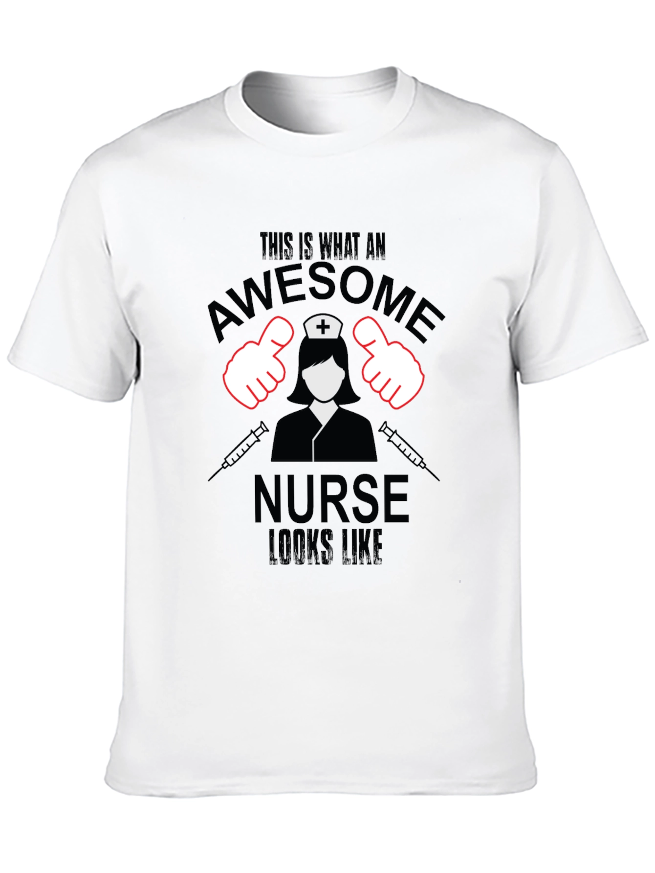 Black Awesome Nurse T-Shirt - Black Cotton Tee view 10