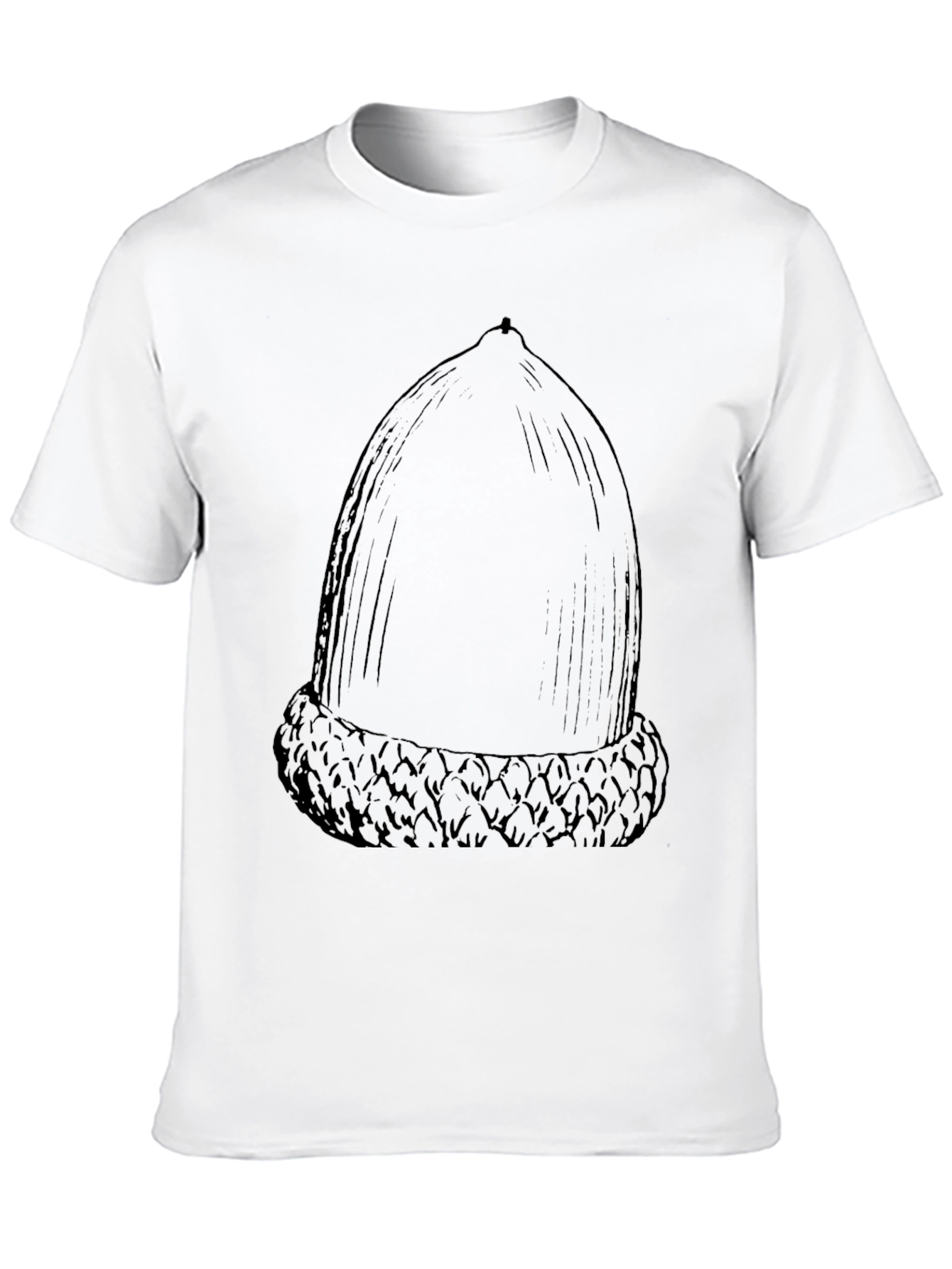 Black Acorn Graphic Tee - Nature Inspired Cotton Shirt view 10