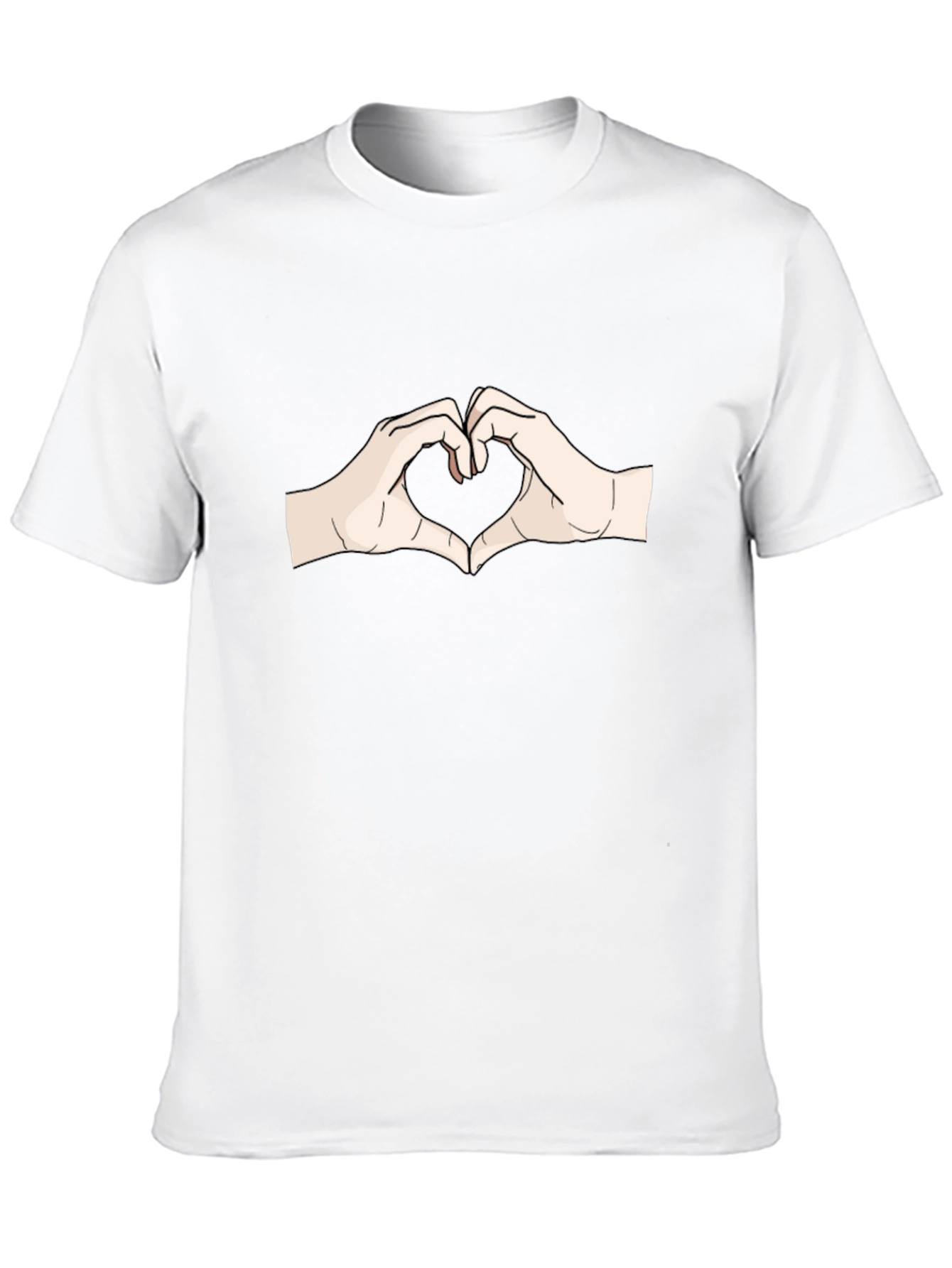 Black Heart Hands Graphic Tee - Soft Cotton Casual T-Shirt view 10