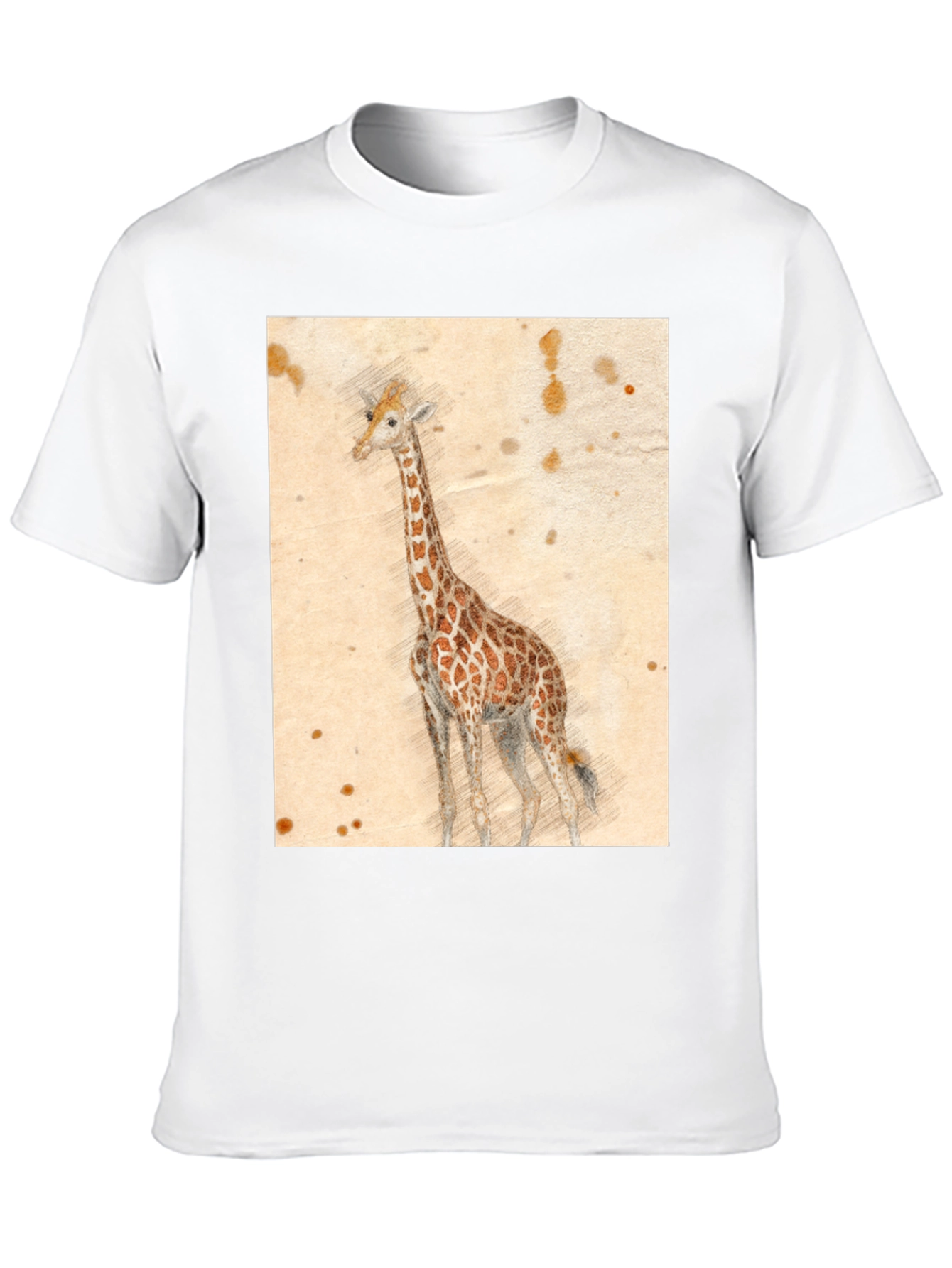 Black Giraffe Sketch T-Shirt - Unique Graphic Tee view 10