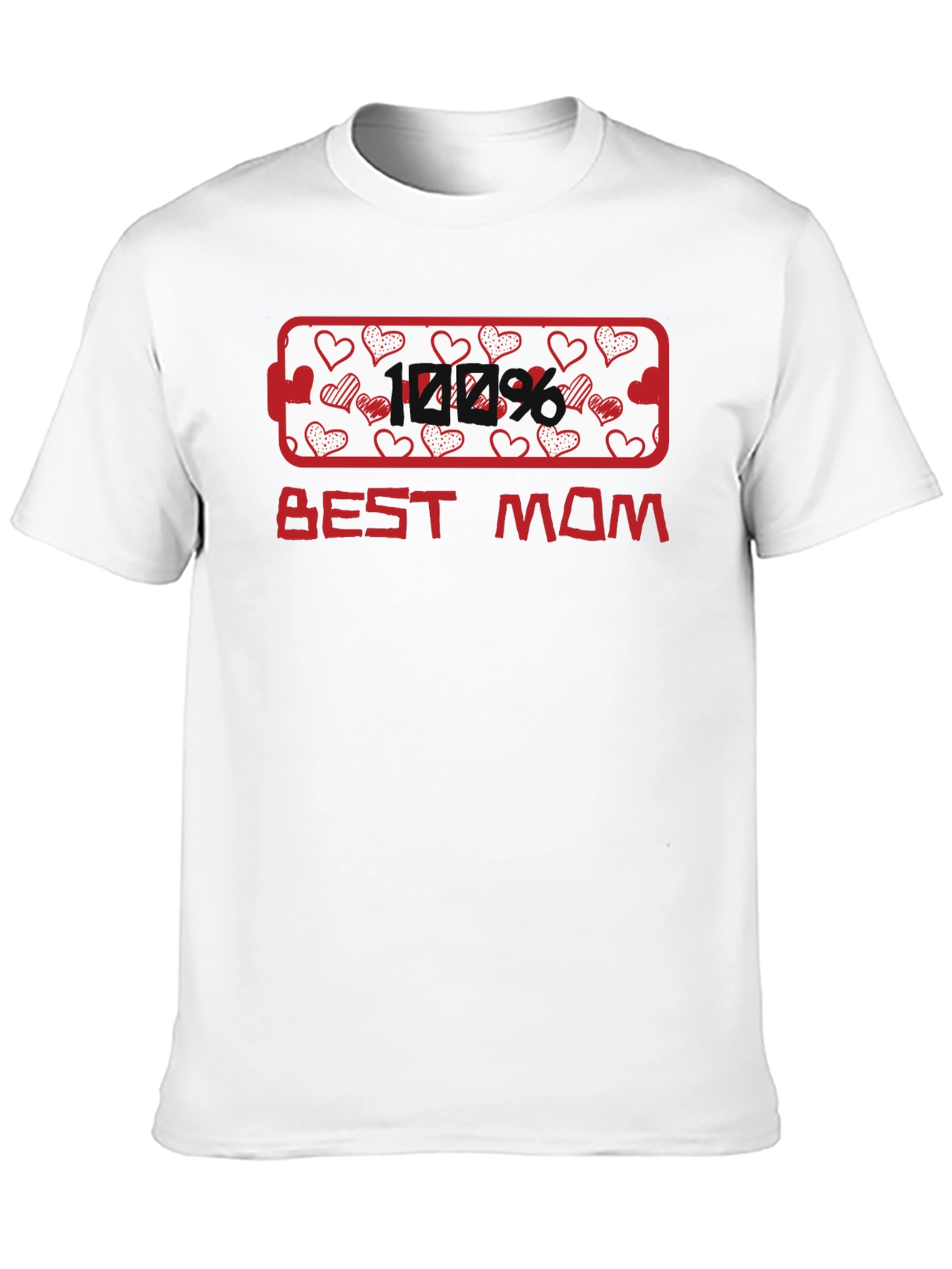 Black 100% Best Mom Heart Graphic T-Shirt view 10