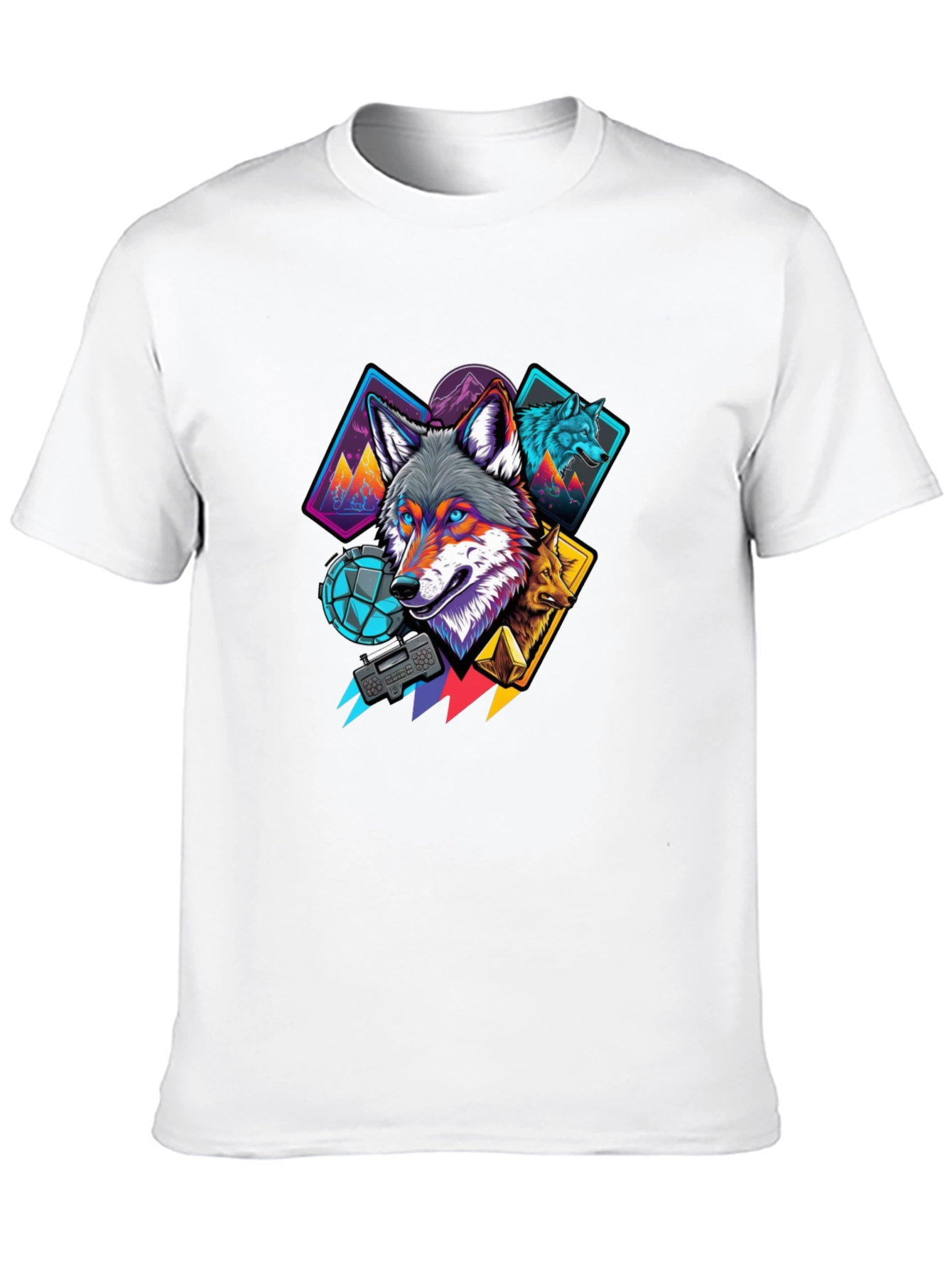 Black Wolf Graphic Print Black T-Shirt view 10