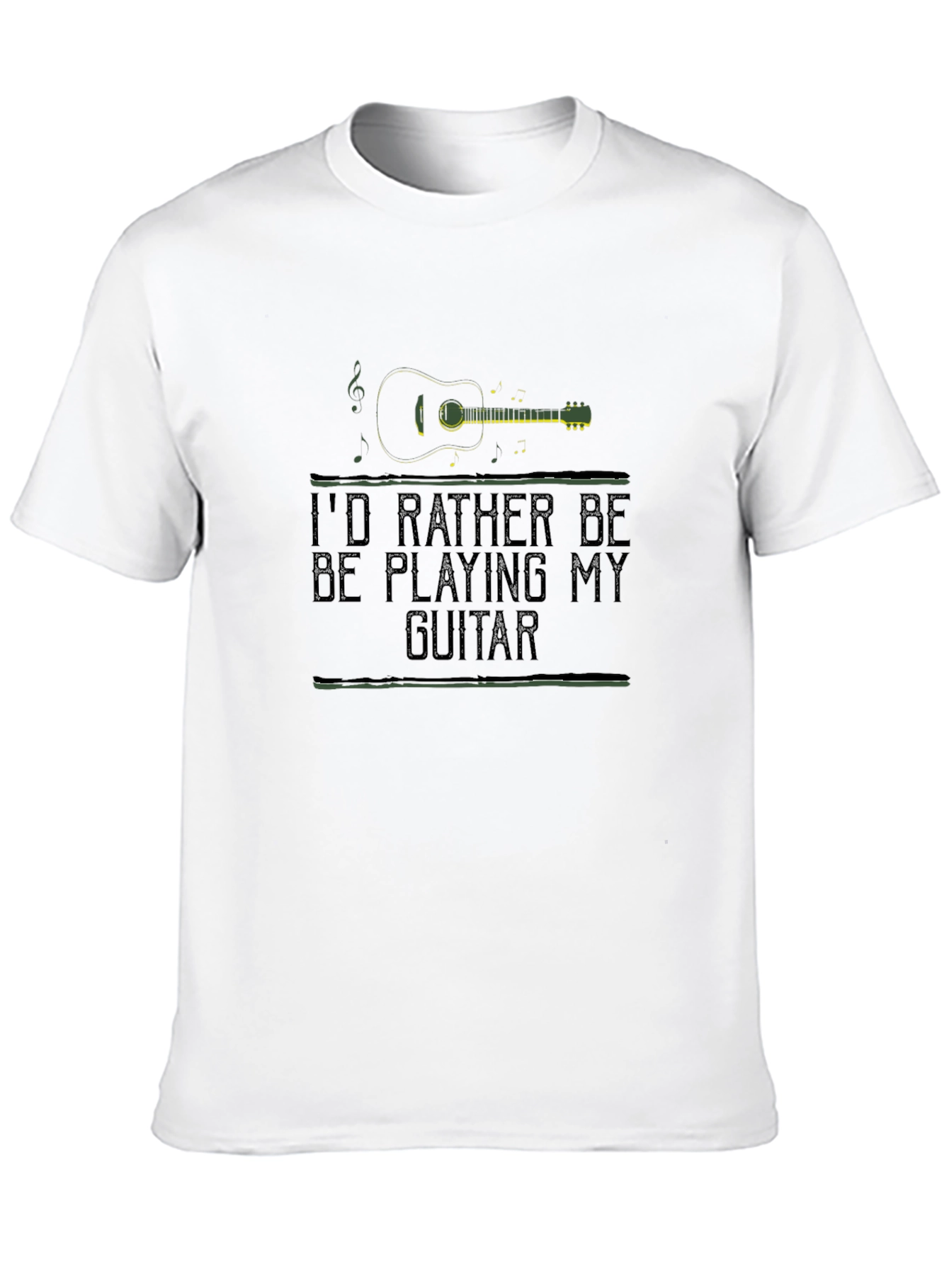 Black Guitar Player T-Shirt - I'd Rather Be Playing My Guitar view 10