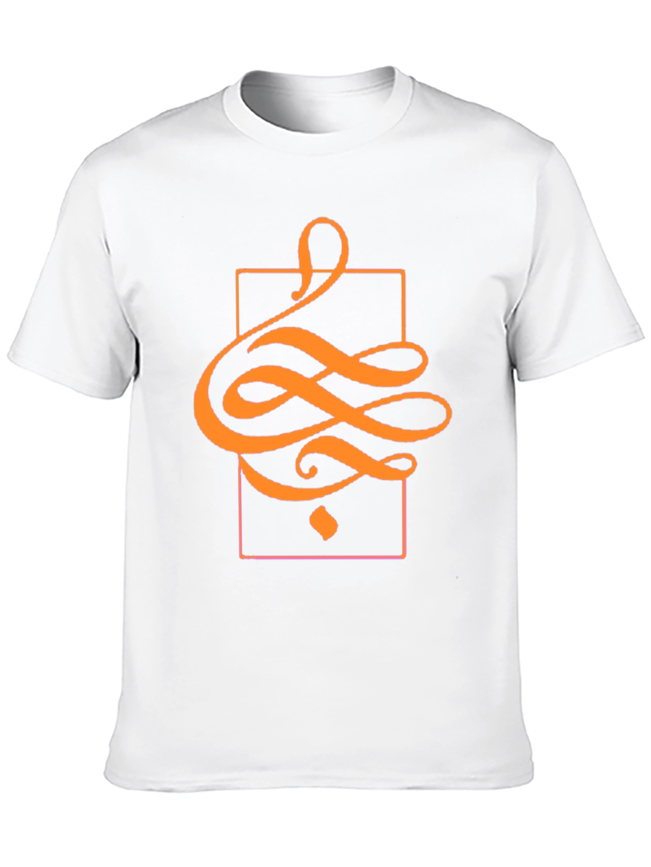 Black Stylish Black T-Shirt with Abstract Orange Design view 10