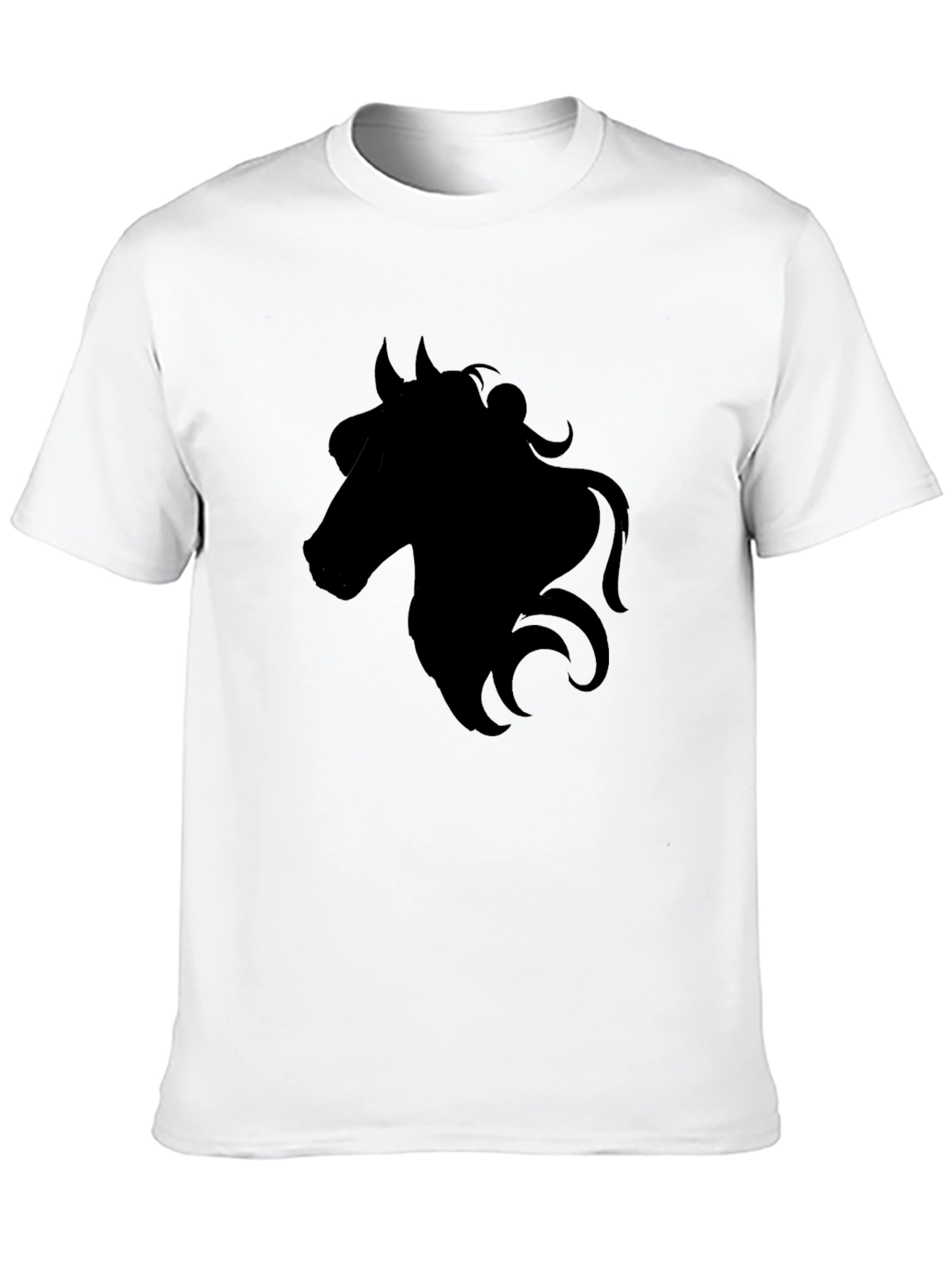 Black Black Horse Silhouette Graphic Tee - Men's Casual T-Shirt view 10